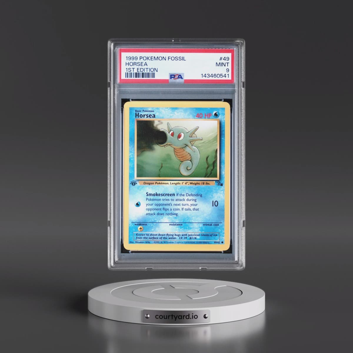 1999 Pokémon Fossil #49 Horsea - 1st Edition (PSA 9 MINT)