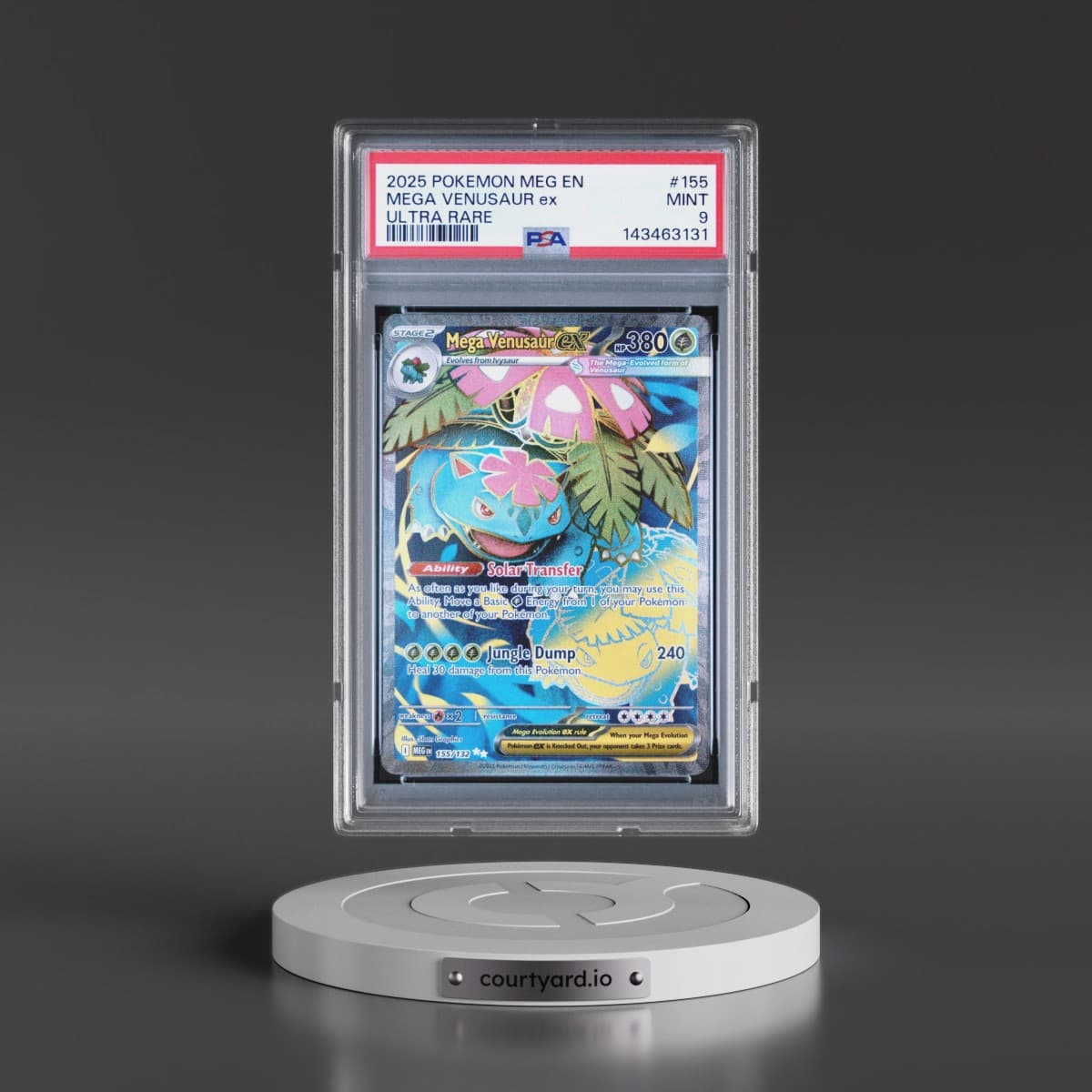 2025 Pokémon Meg EN-Mega Evolution #155 Mega Venusaur EX - Holo Ultra Rare (PSA 9 MINT)