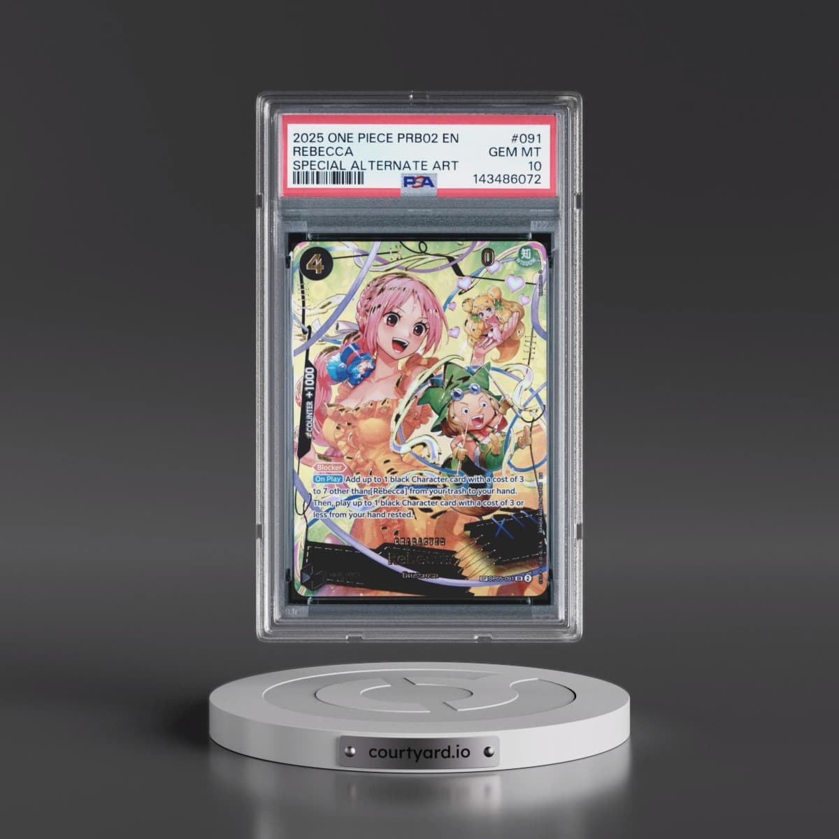 2025 One Piece PRB02-Premium Booster -One Piece Card the Best- Vol.2 #091 Rebecca - Special Alternate Art (PSA 10 GEM MINT)