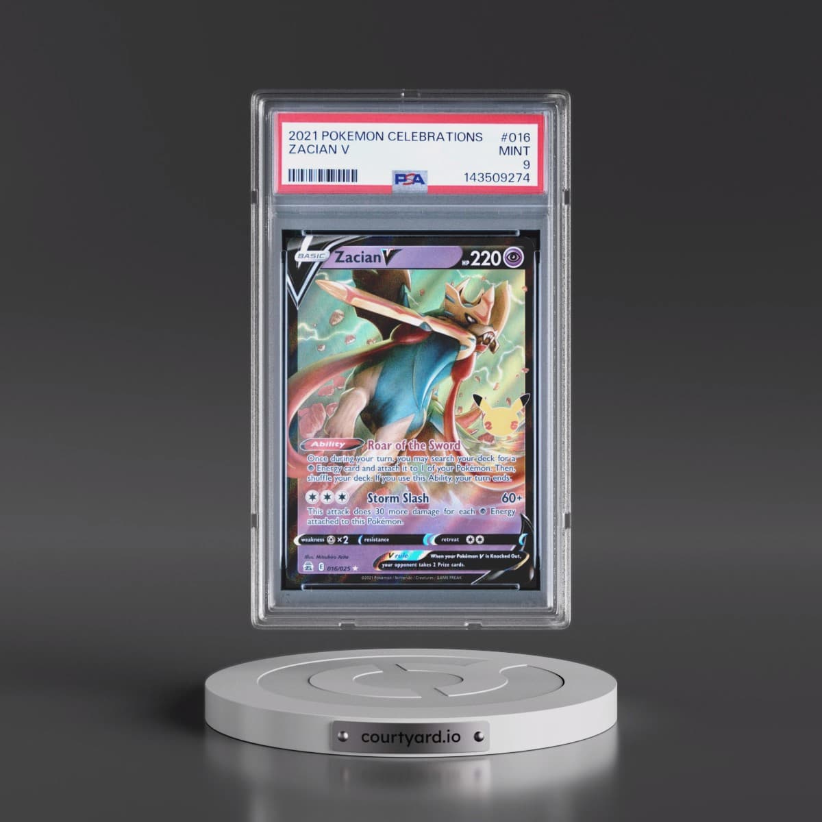 2021 Pokémon Celebrations #016 Zacian V - Holo (PSA 9 MINT)