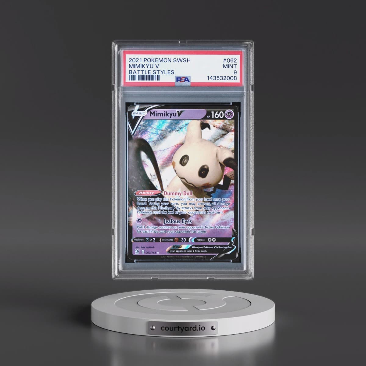 2021 Pokémon Sword & Shield Battle Styles #062 Mimikyu V - Holo (PSA 9 MINT)