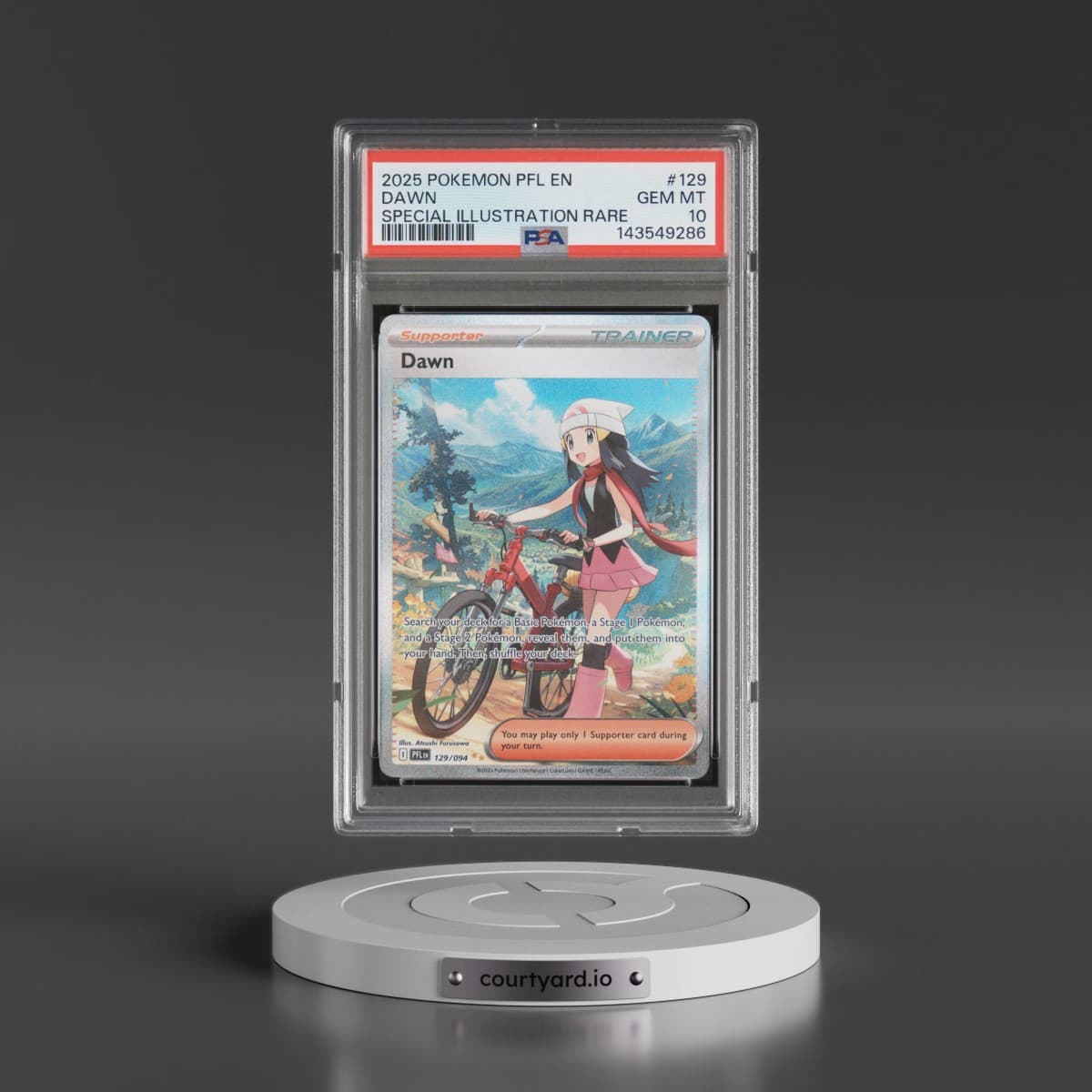 2025 Pokémon Pfl EN-Phantasmal Flames #129 Dawn - Special Illustration Rare (PSA 10 GEM MINT)