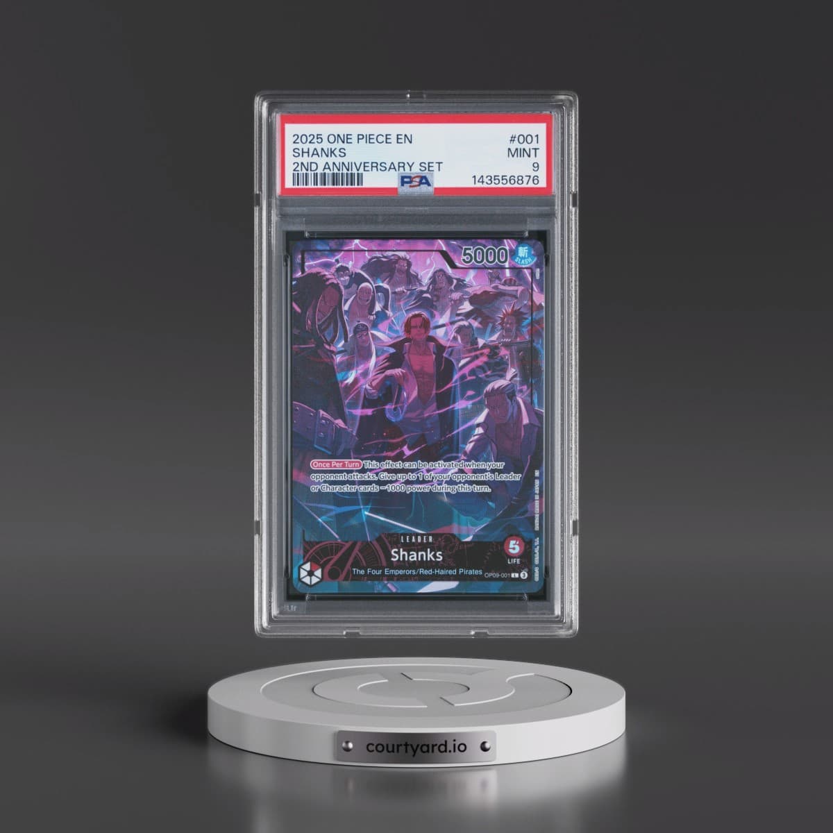 2025 One Piece English Version 2nd Anniversary Set #001 Shanks (PSA 9 MINT)