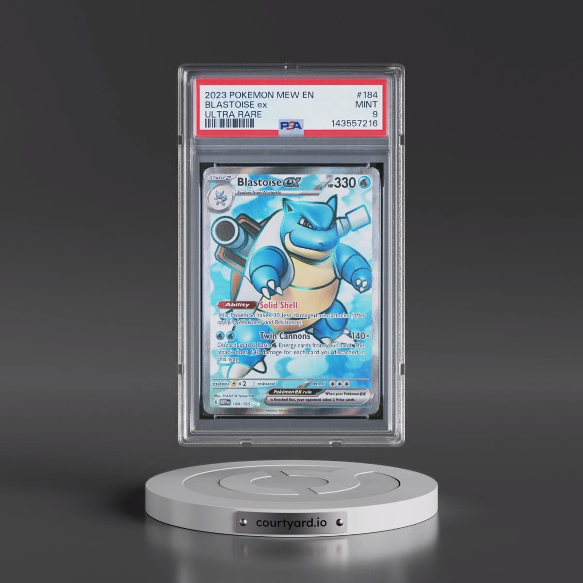 2023 Pokémon Mew EN-151 #184 Blastoise EX - Holo Ultra Rare (PSA 9 MINT)