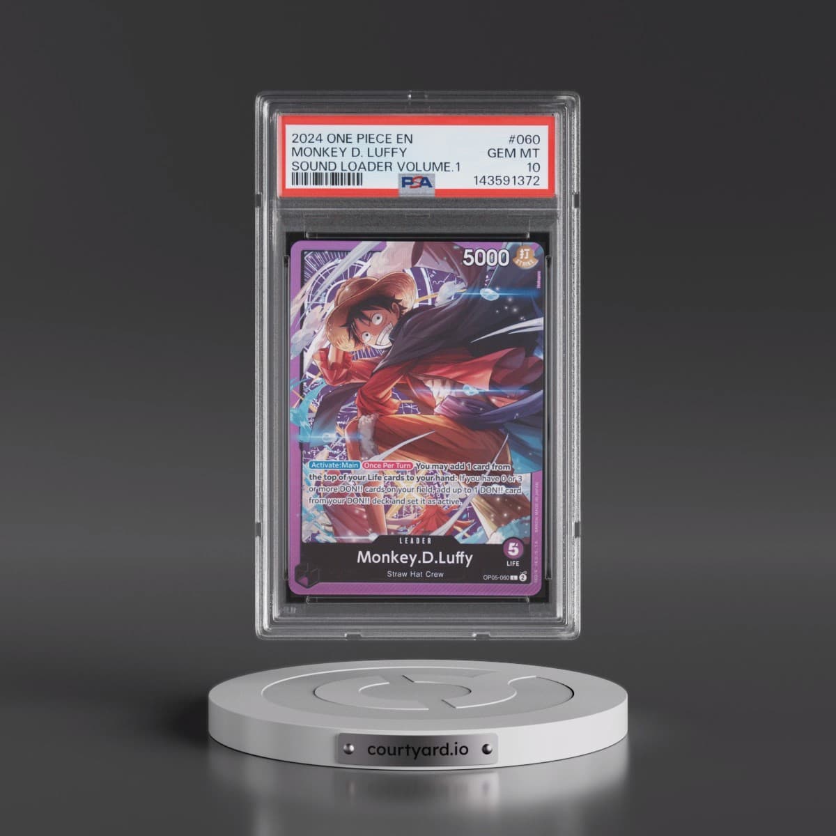 2024 One Piece Promos #060 Monkey D. Luffy - Sound Loader Volume.1 (PSA 10 GEM MINT)