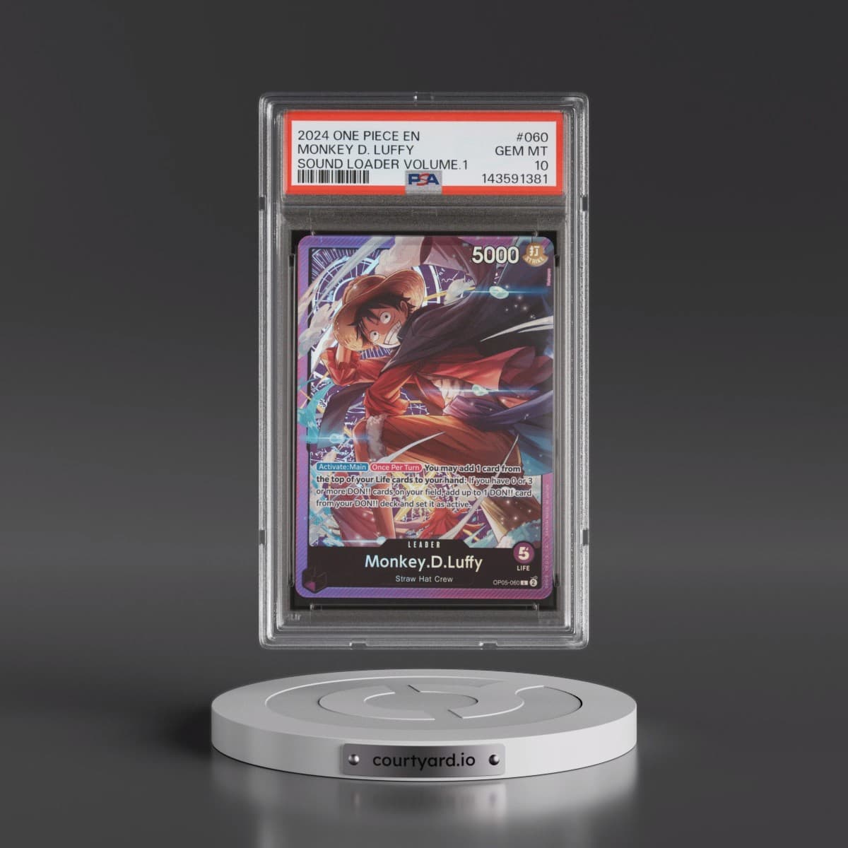 2024 One Piece Promos #060 Monkey D. Luffy - Sound Loader Volume.1 (PSA 10 GEM MINT)