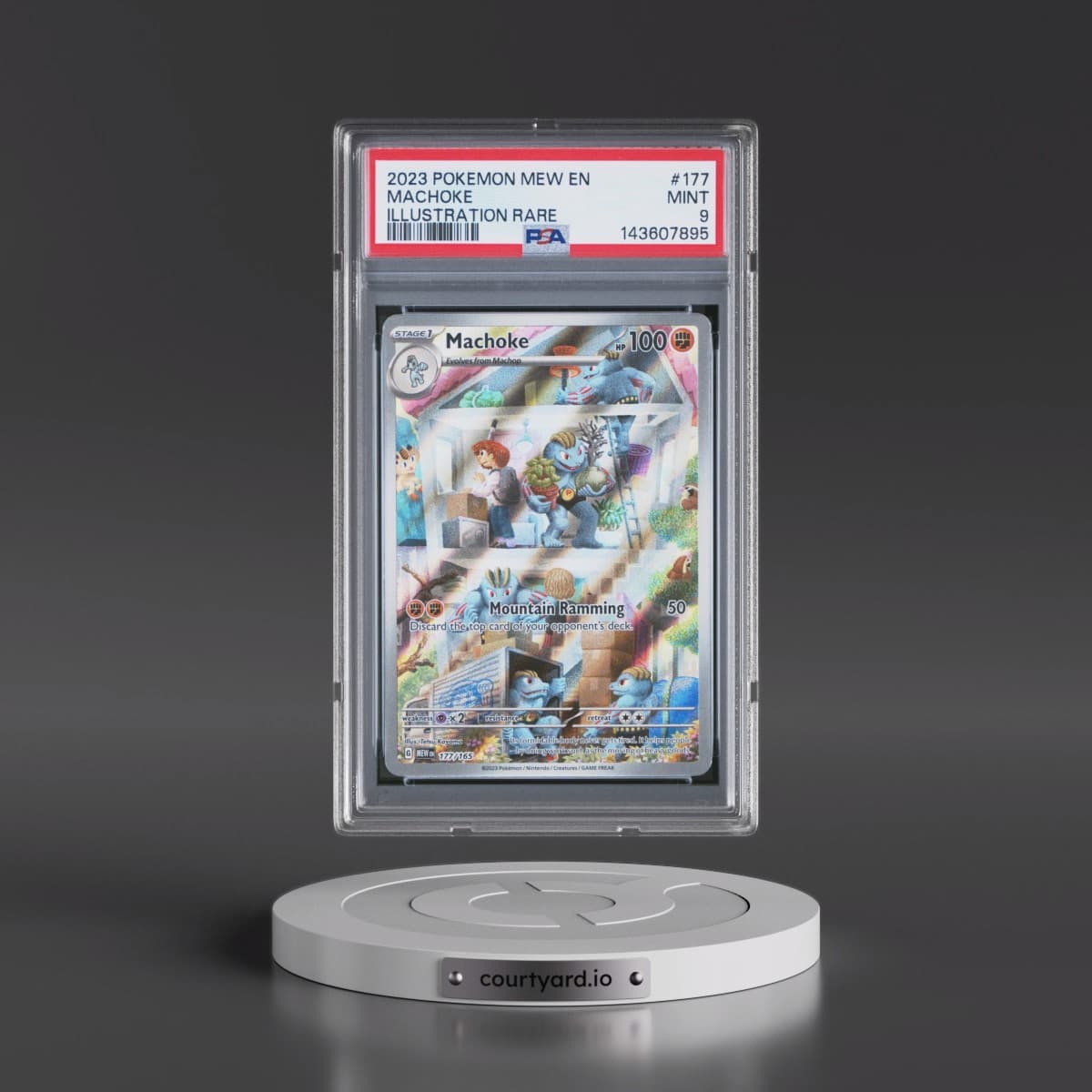2023 Pokémon Mew EN-151 #177 Machoke - Illustration Rare (PSA 9 MINT)
