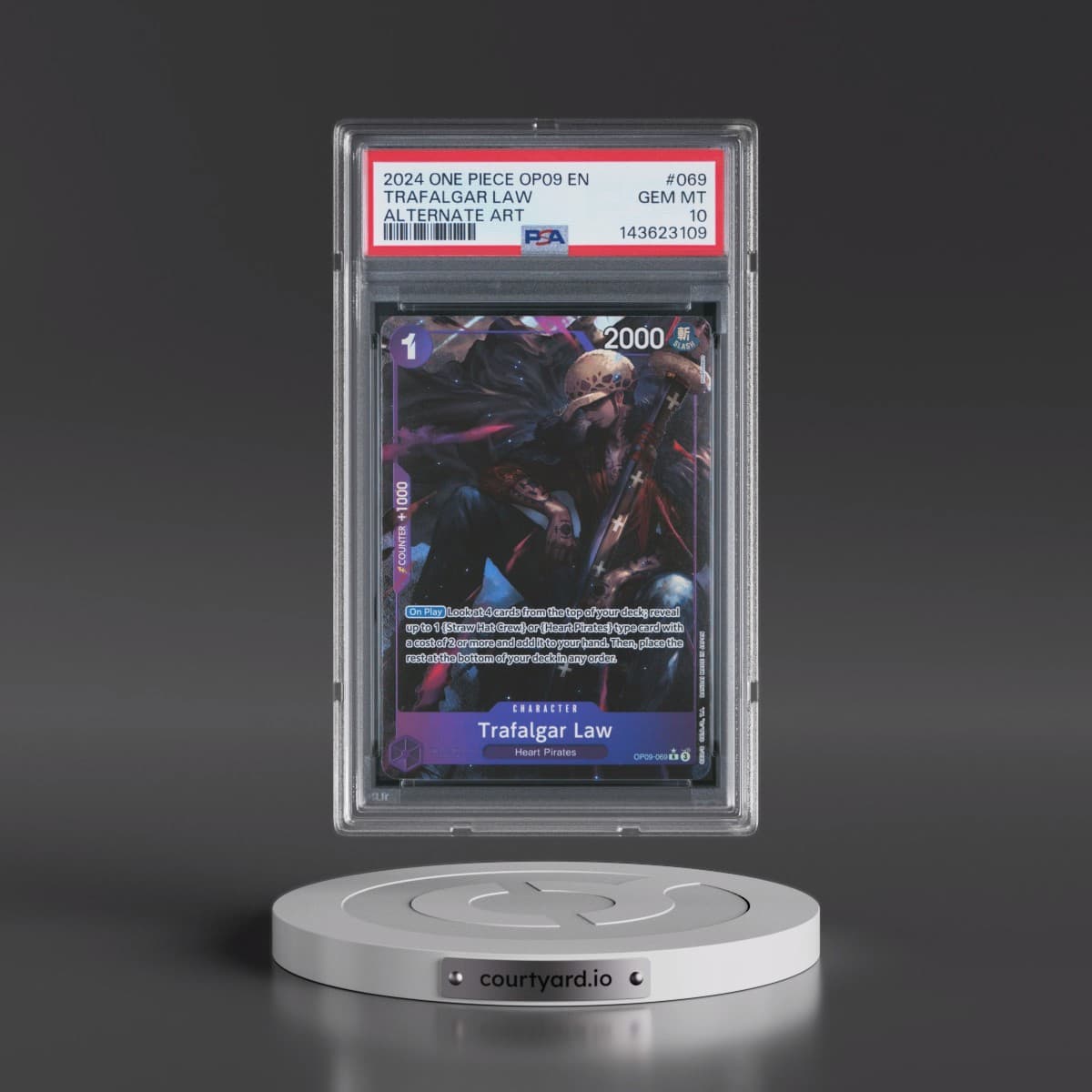 2024 One Piece OP09-Emperors in the New World #069 Trafalgar Law - Alternate Art (PSA 10 GEM MINT)