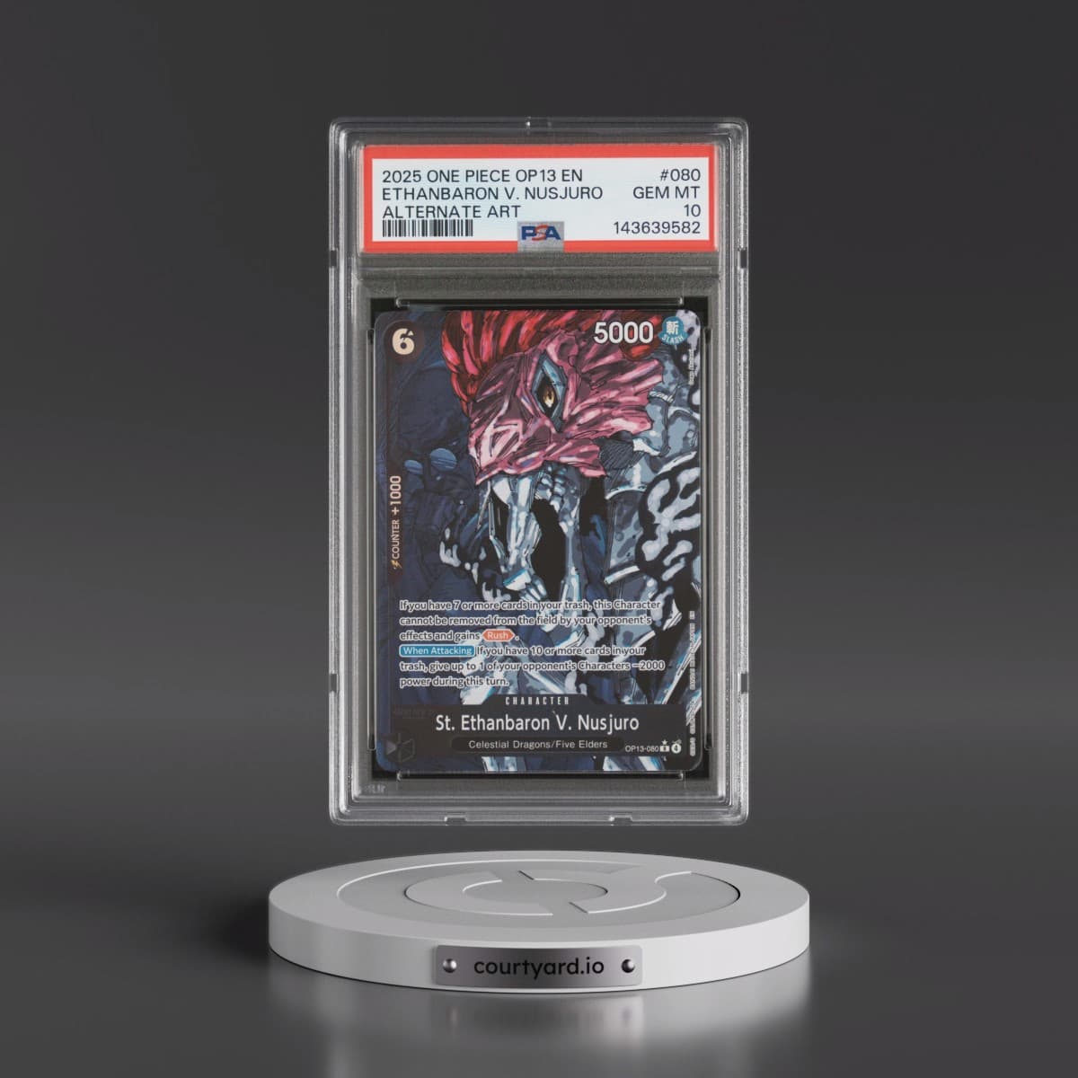 2025 One Piece OP13-Carrying on His Will #080 St. Ethanbaron V. Nusjuro - Alternate Art (PSA 10 GEM MINT)