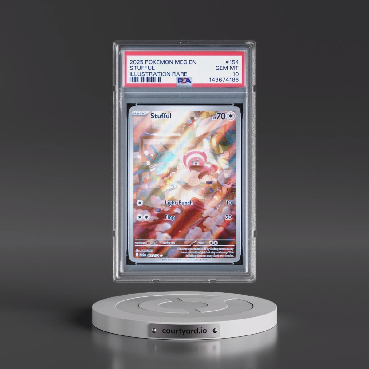 2025 Pokémon Meg EN-Mega Evolution #154 Stufful - Illustration Rare (PSA 10 GEM MINT)