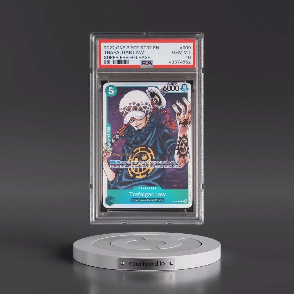 2022 One Piece Starter Deck ST02-Worst Generation #009 Trafalgar Law - Super Pre-Release (PSA 10 GEM MINT)