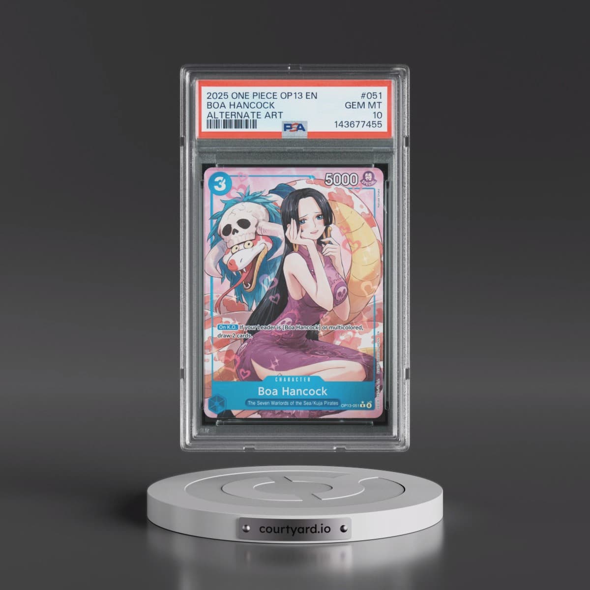 2025 One Piece OP13-Carrying on His Will #051 Boa Hancock - Alternate Art (PSA 10 GEM MINT)