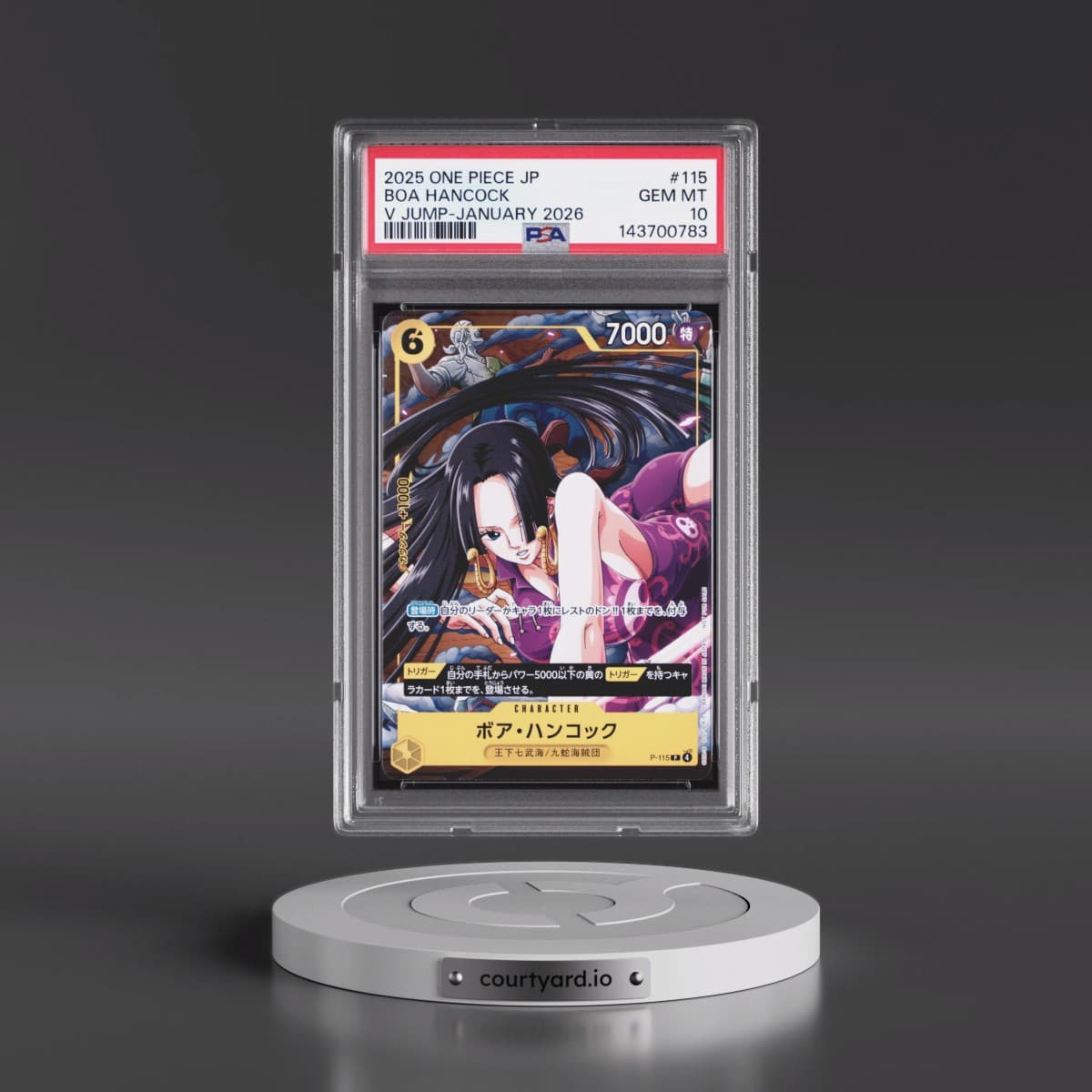 2025 One Piece Japanese Promos #115 Boa Hancock - V Jump-January 2026 (PSA 10 GEM MINT)