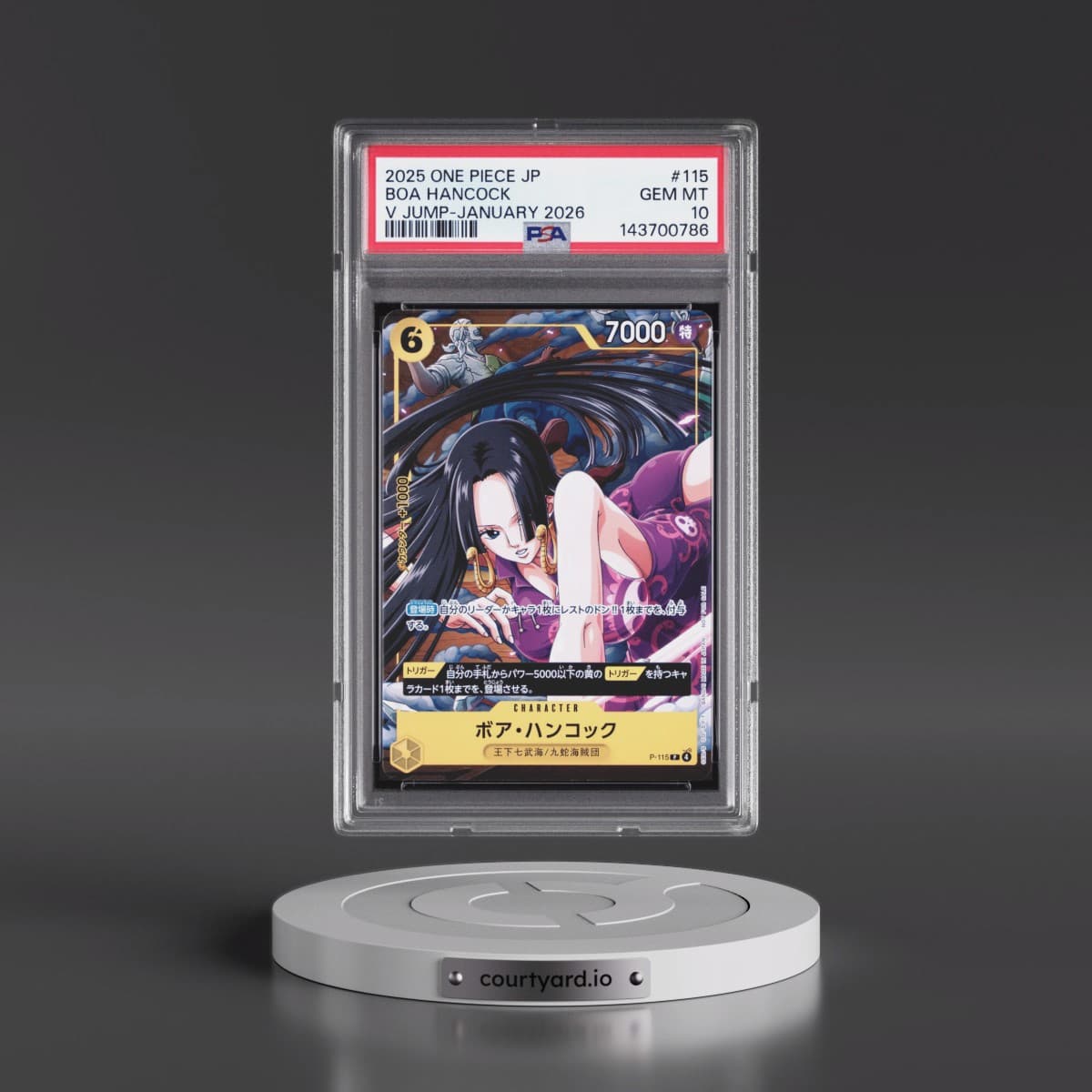 2025 One Piece Japanese Promos #115 Boa Hancock - V Jump-January 2026 (PSA 10 GEM MINT)