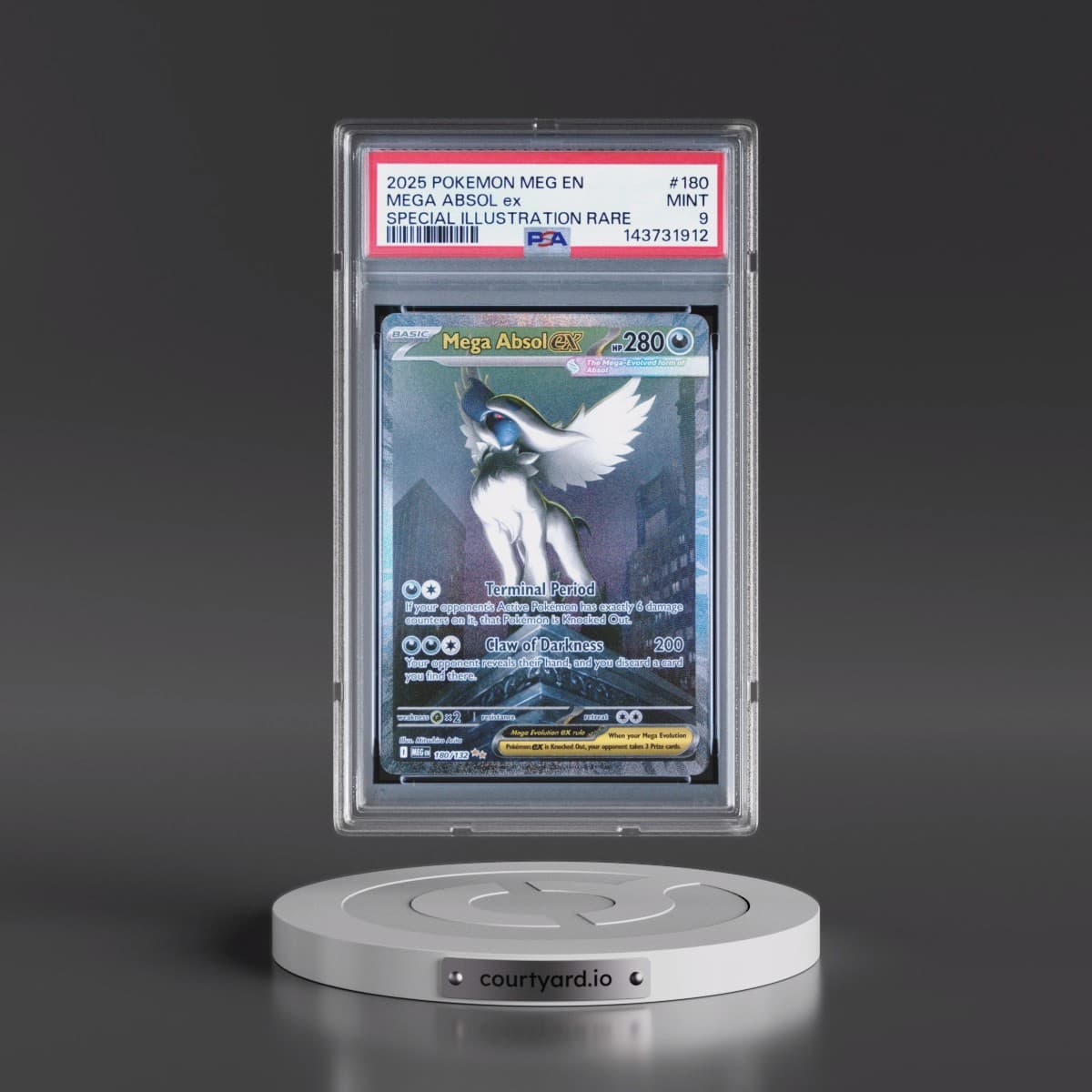 2025 Pokémon Meg EN-Mega Evolution #180 Mega Absol EX - Holo Special Illustration Rare (PSA 9 MINT)