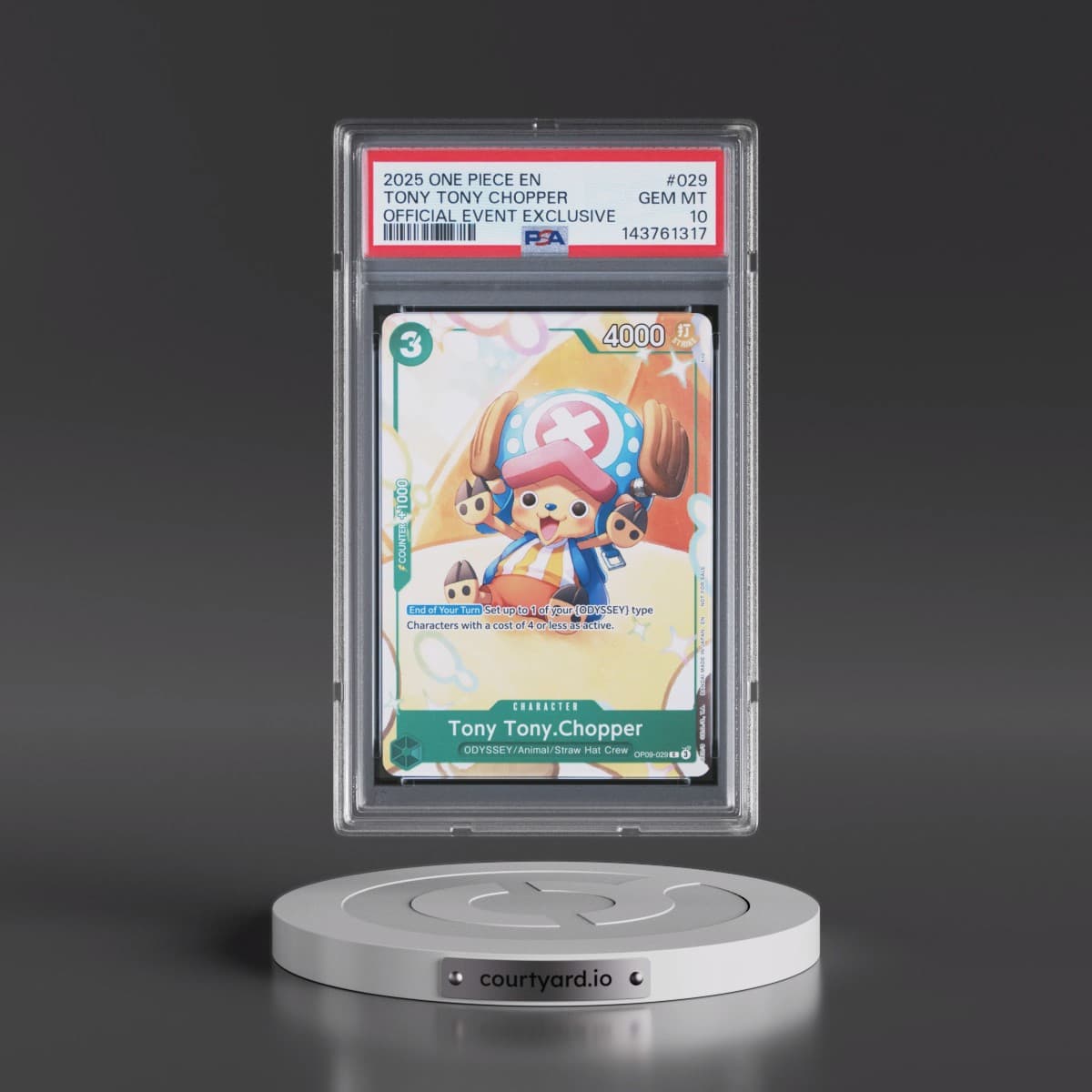 2025 One Piece Promos #029 Tony Tony Chopper - Official Event Exclusive (PSA 10 GEM MINT)