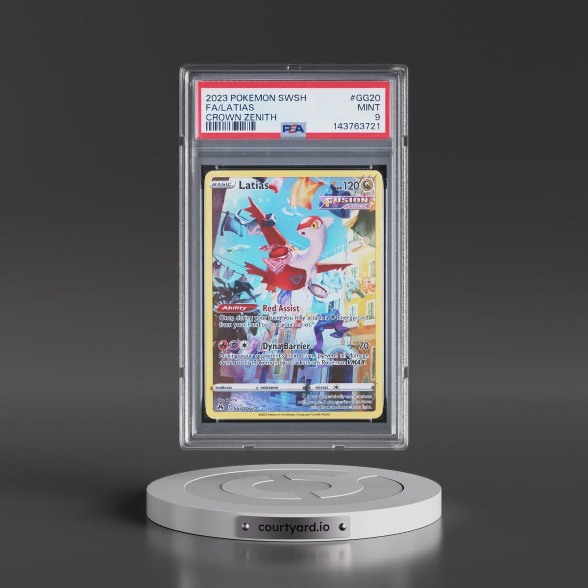 2023 Pokémon Sword and Shield Crown Zenith #GG20 Latias - Full Art (PSA 9 MINT)