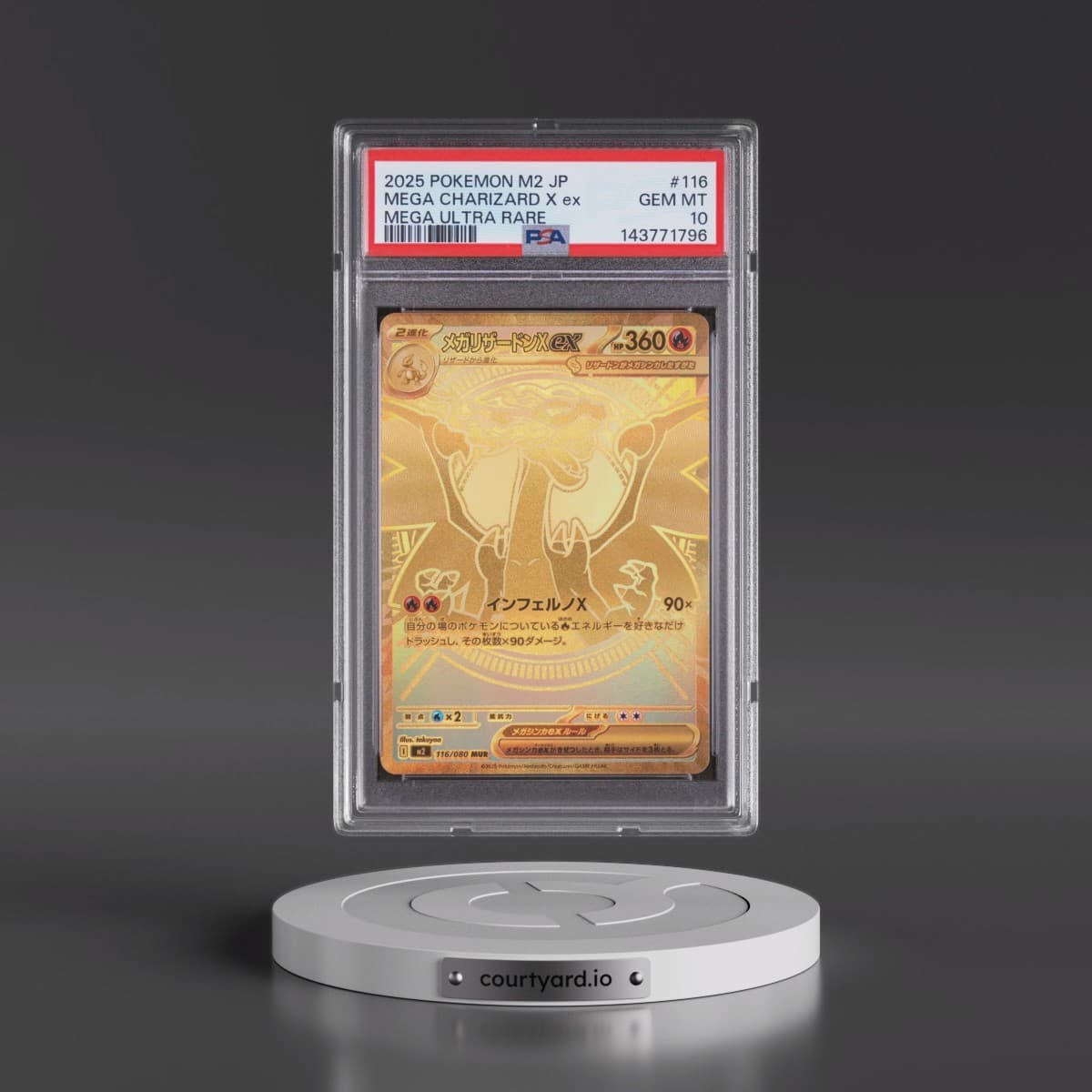 2025 Pokémon M2-Inferno X #116 Mega Charizard X EX - Holo Mega Ultra Rare (PSA 10 GEM MINT)