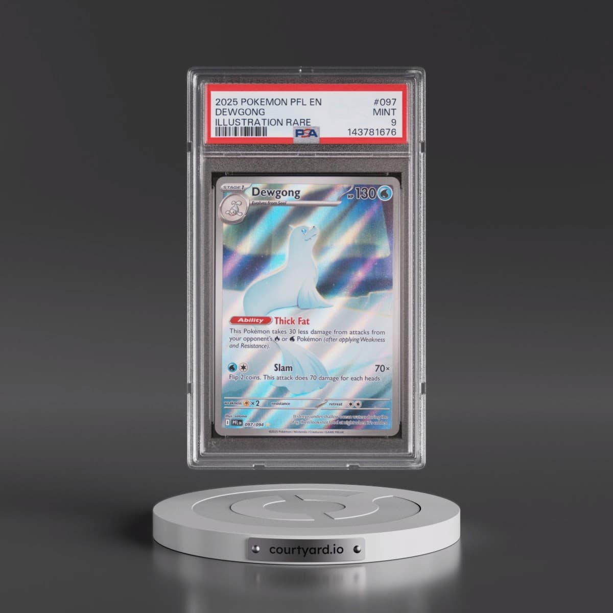 2025 Pokémon Pfl EN-Phantasmal Flames #097 Dewgong - Illustration Rare (PSA 9 MINT)