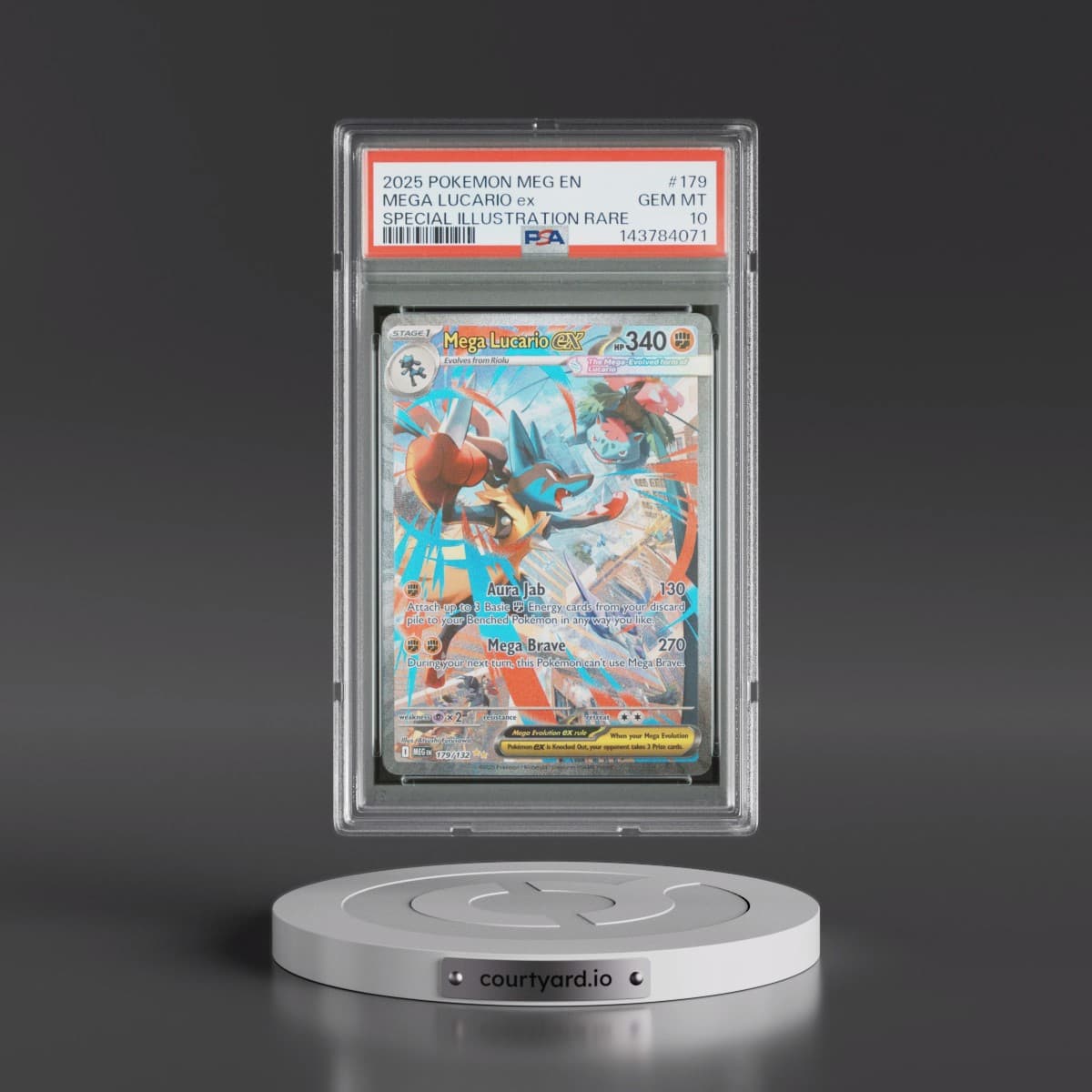 2025 Pokémon Meg EN-Mega Evolution #179 Mega Lucario EX - Holo Special Illustration Rare (PSA 10 GEM MINT)