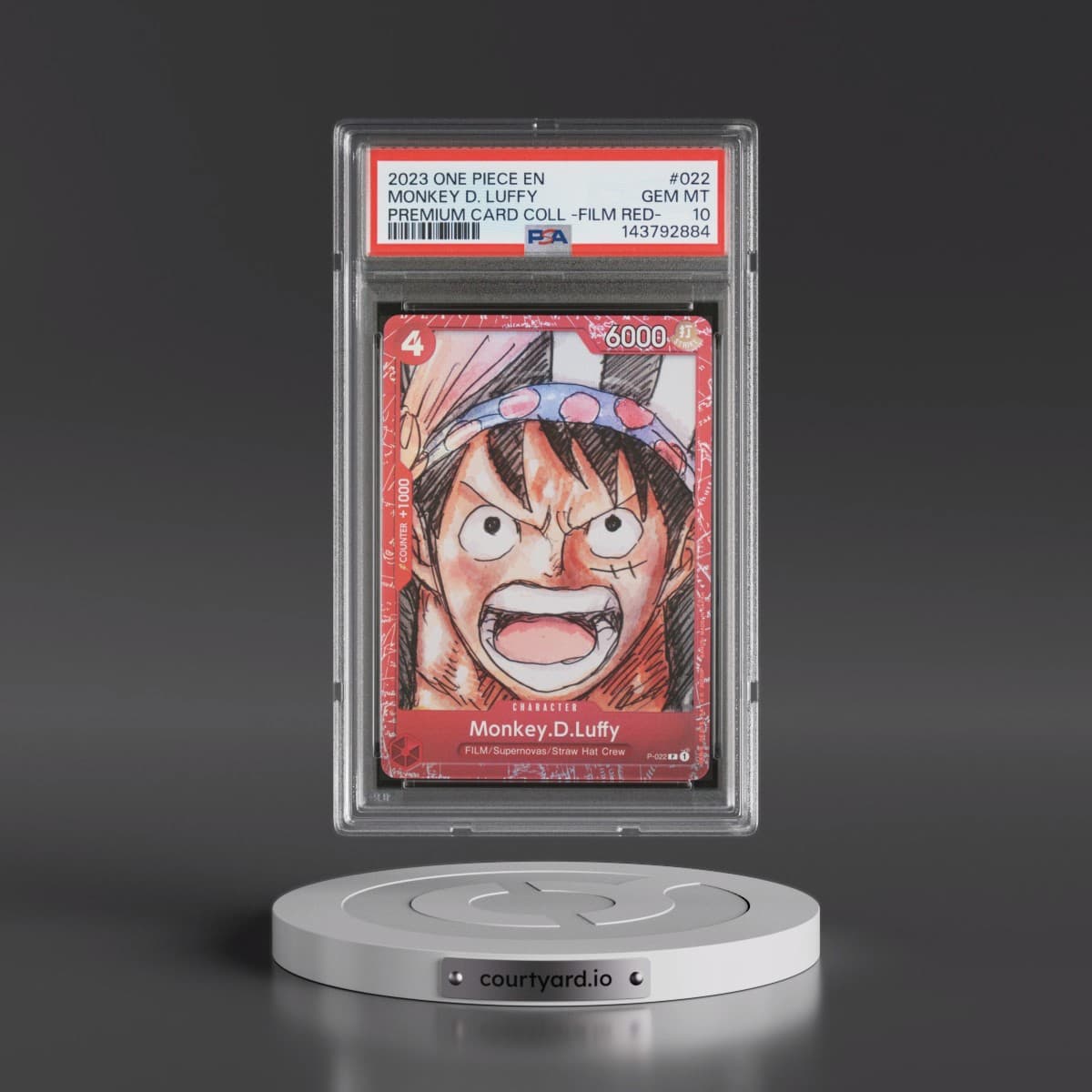 2023 One Piece Premium Card Collection -One Piece Film Red #022 Monkey D. Luffy (PSA 10 GEM MINT)