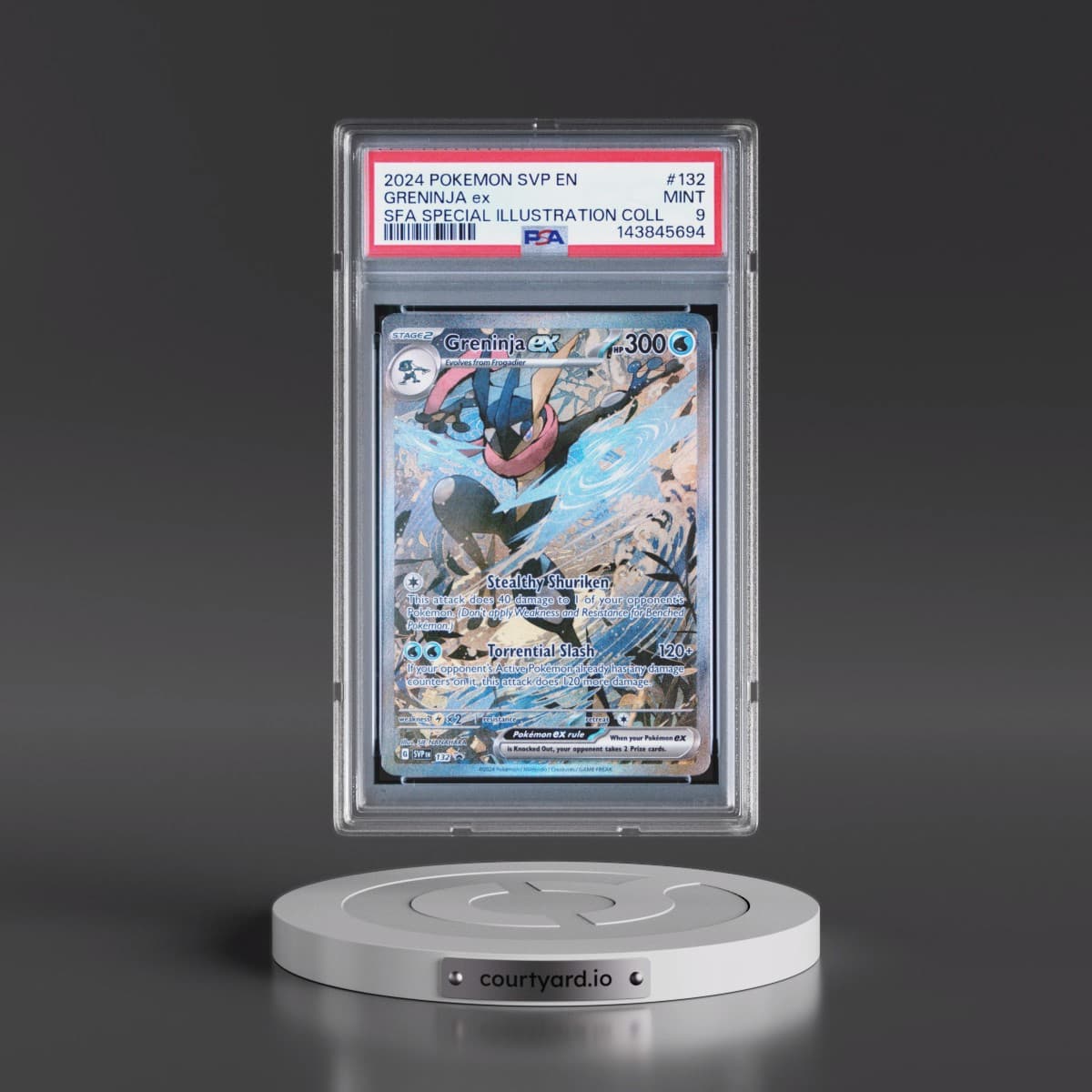 2024 Pokémon Svp EN-SV Black Star Promo #132 Greninja EX - Holo Shrouded Fable Special Illustration Collection (PSA 9 MINT)