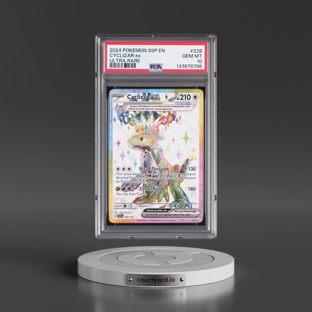 2024 Pokémon Ssp EN-Surging Sparks #228 Cyclizar EX - Holo Ultra Rare (PSA 10 GEM MINT)