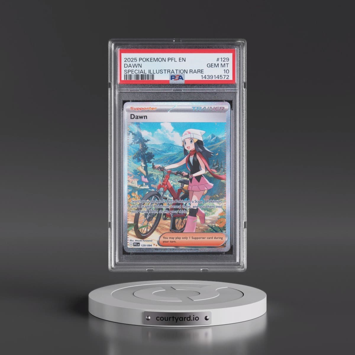 2025 Pokémon Pfl EN-Phantasmal Flames #129 Dawn - Special Illustration Rare (PSA 10 GEM MINT)