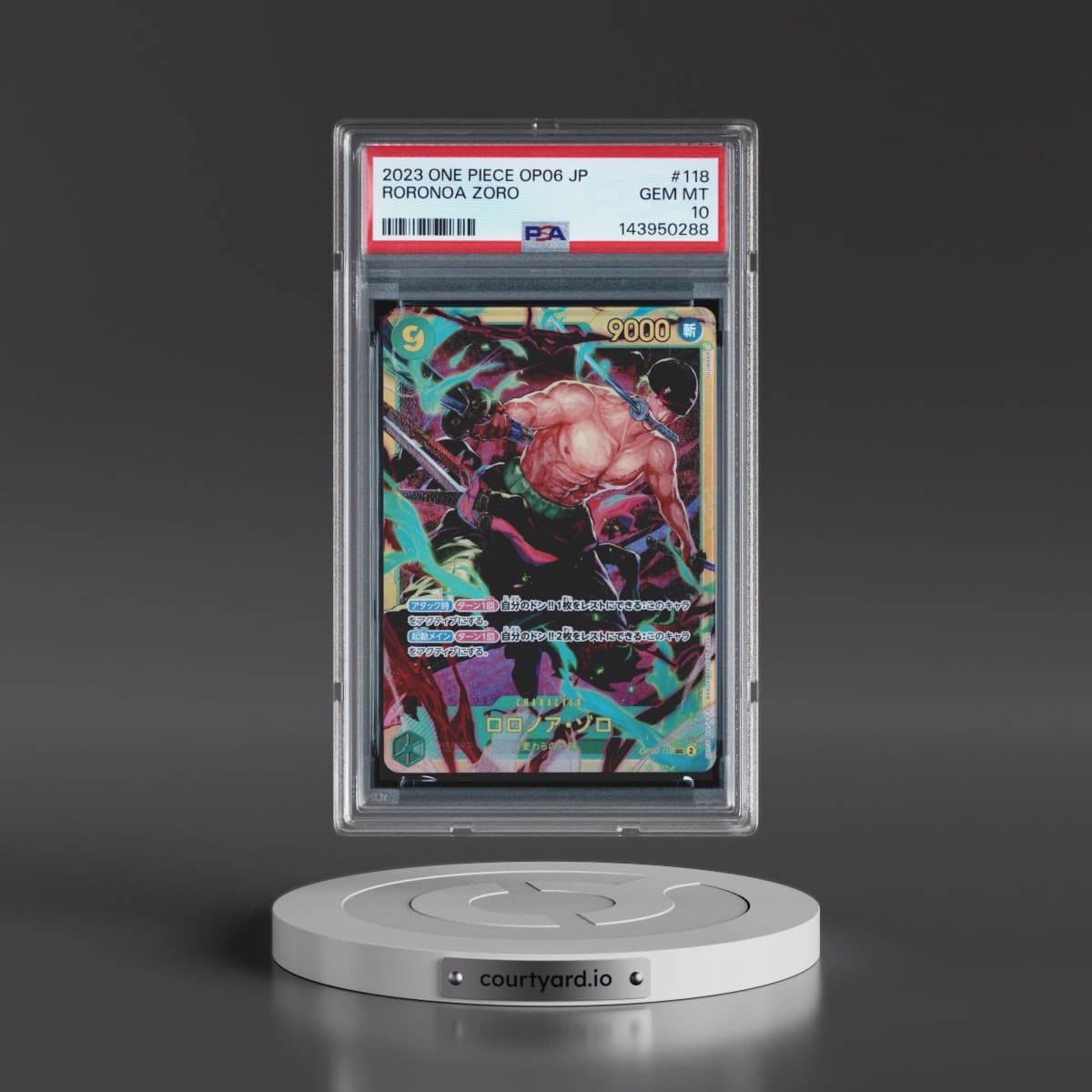 2023 One Piece Japanese OP06-Wings of the Captain #118 Roronoa Zoro (PSA 10 GEM MINT)