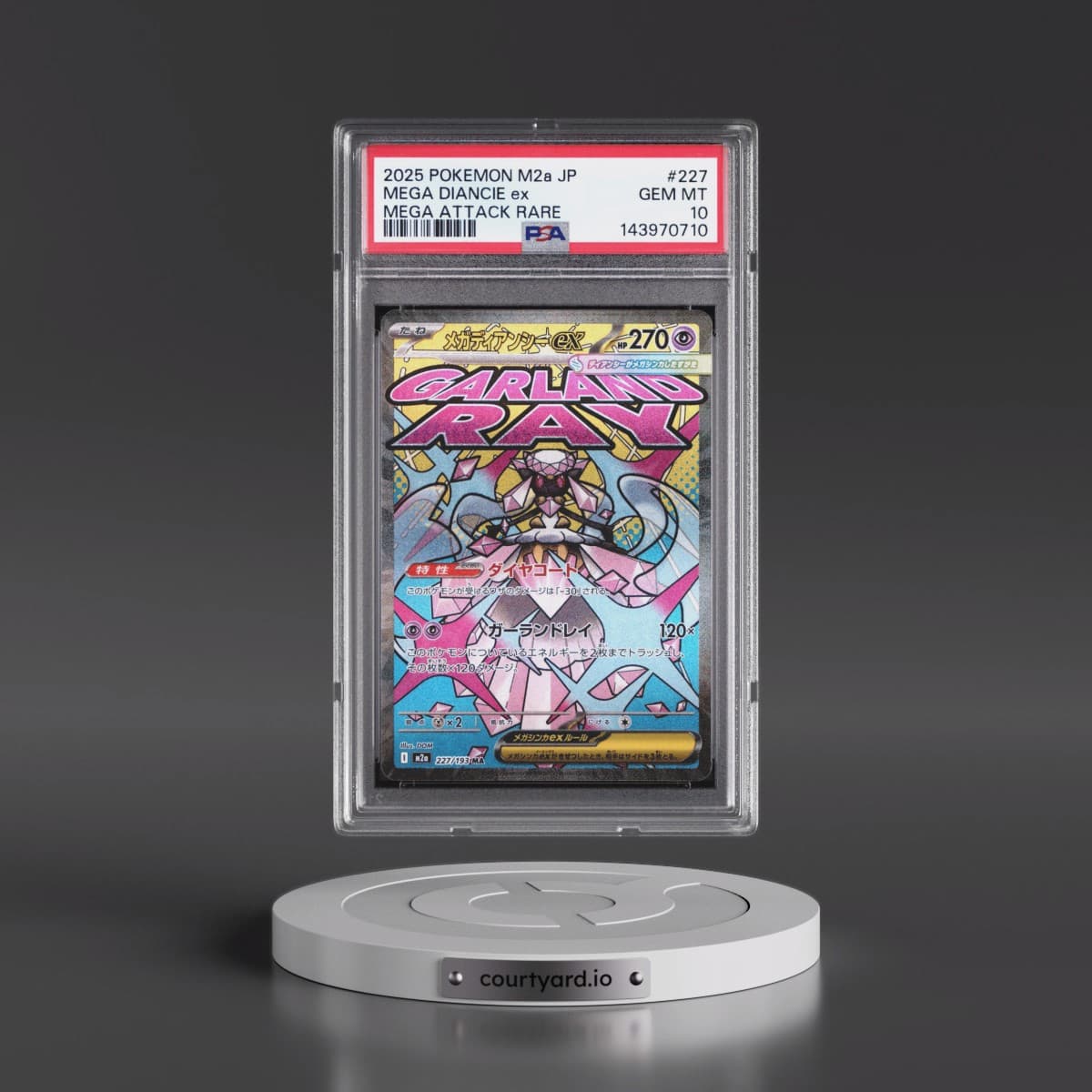 2025 Pokémon M2a-Mega Dream EX #227 Mega Diancie EX - Holo Mega Attack Rare (PSA 10 GEM MINT)