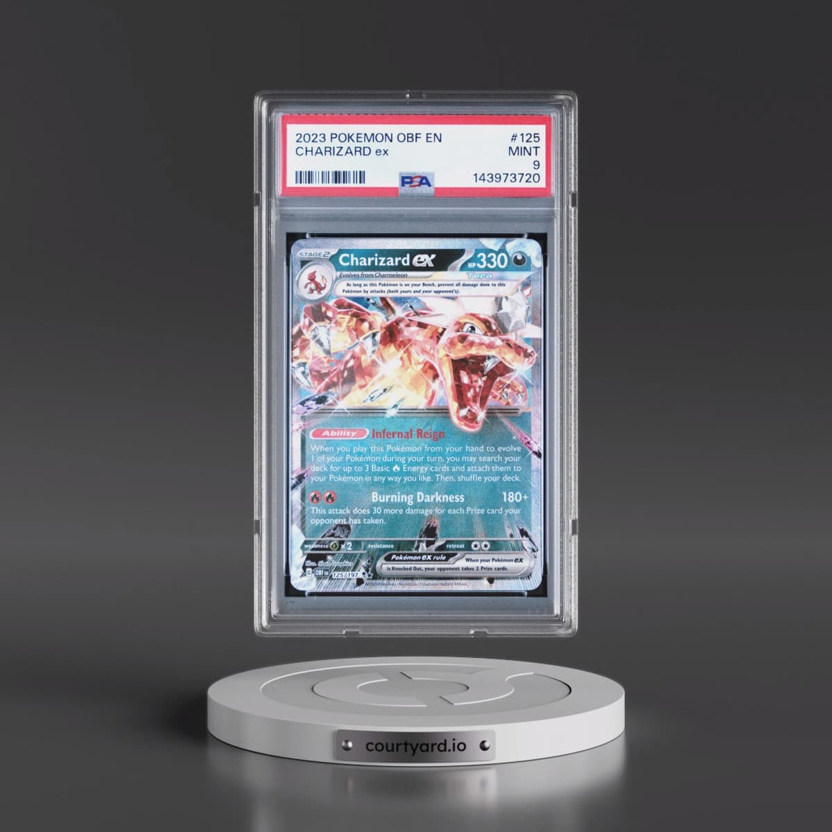 2023 Pokémon Obf EN-Obsidian Flames #125 Charizard EX - Holo (PSA 9 MINT)