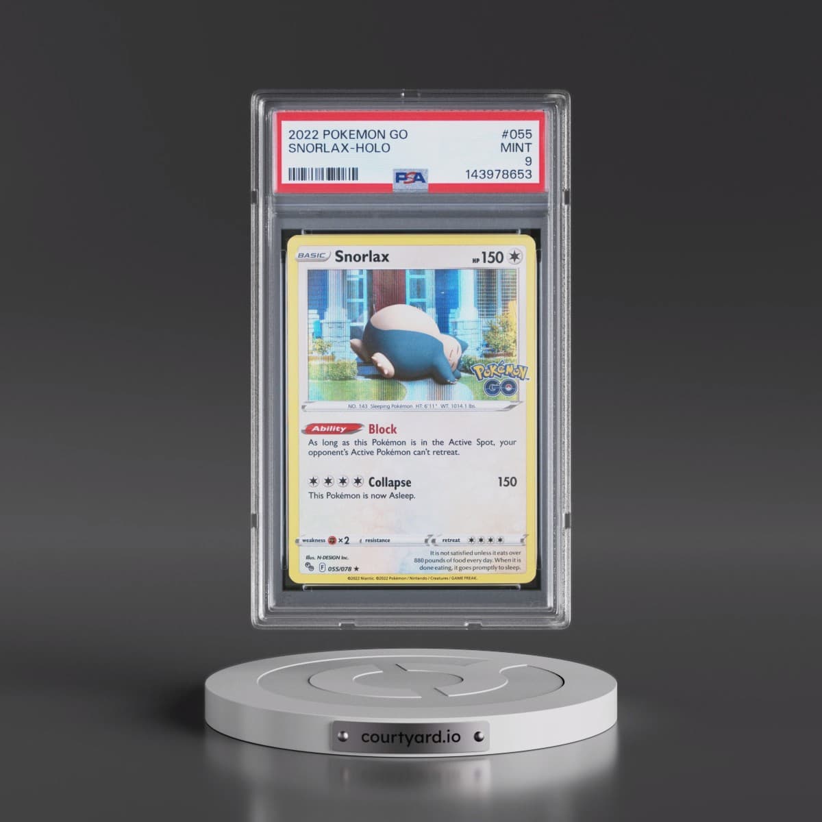 2022 Pokémon Go #055 Snorlax - Holo (PSA 9 MINT)
