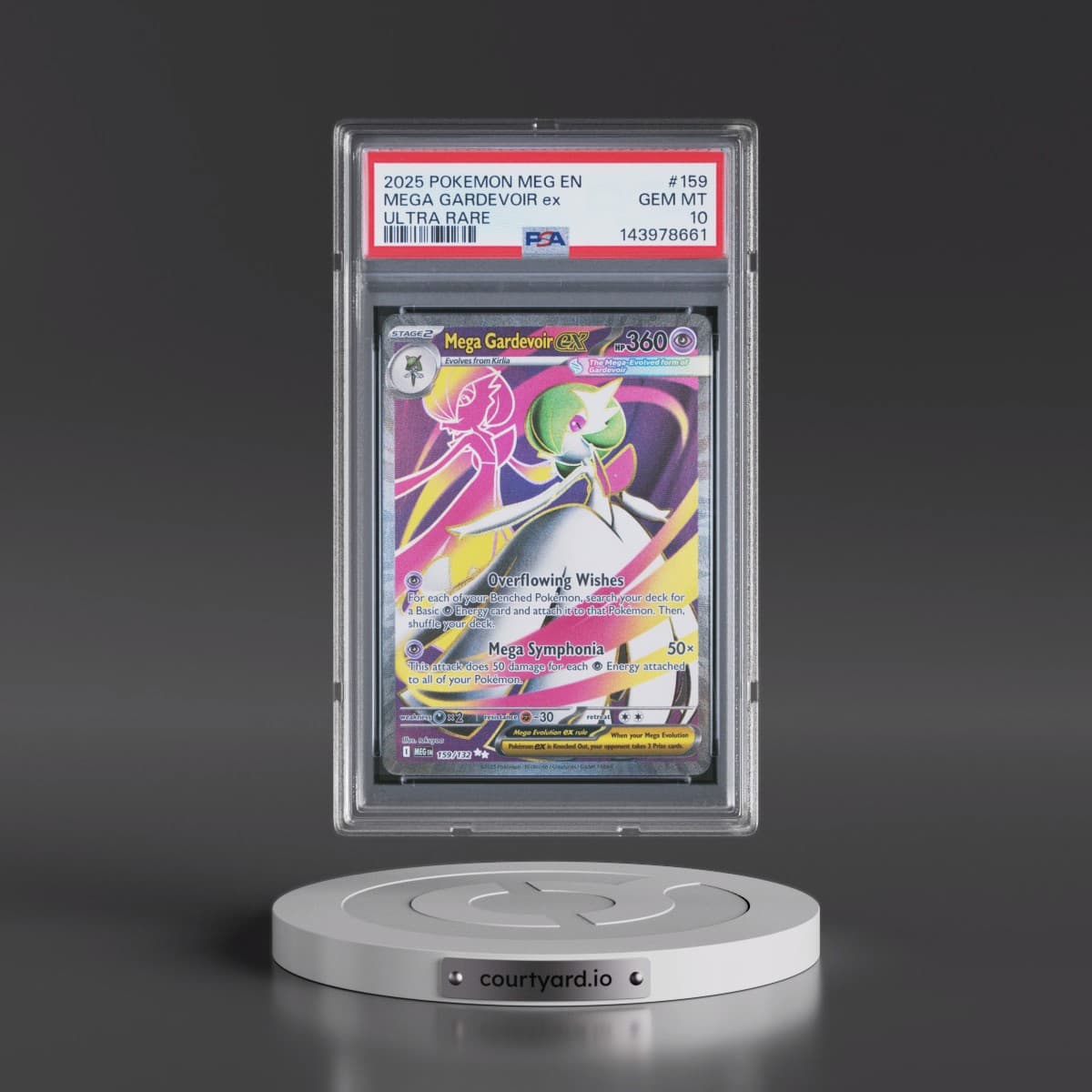 2025 Pokémon Meg EN-Mega Evolution #159 Mega Gardevoir EX - Holo Ultra Rare (PSA 10 GEM MINT)