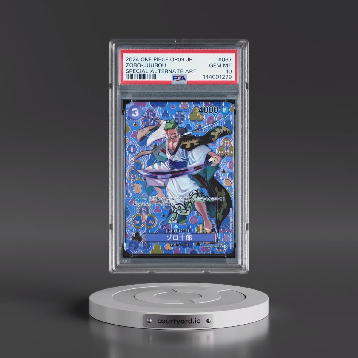2024 One Piece Japanese OP09-Emperors in the New World #067 Zoro-Juurou - Special Alternate Art (PSA 10 GEM MINT)