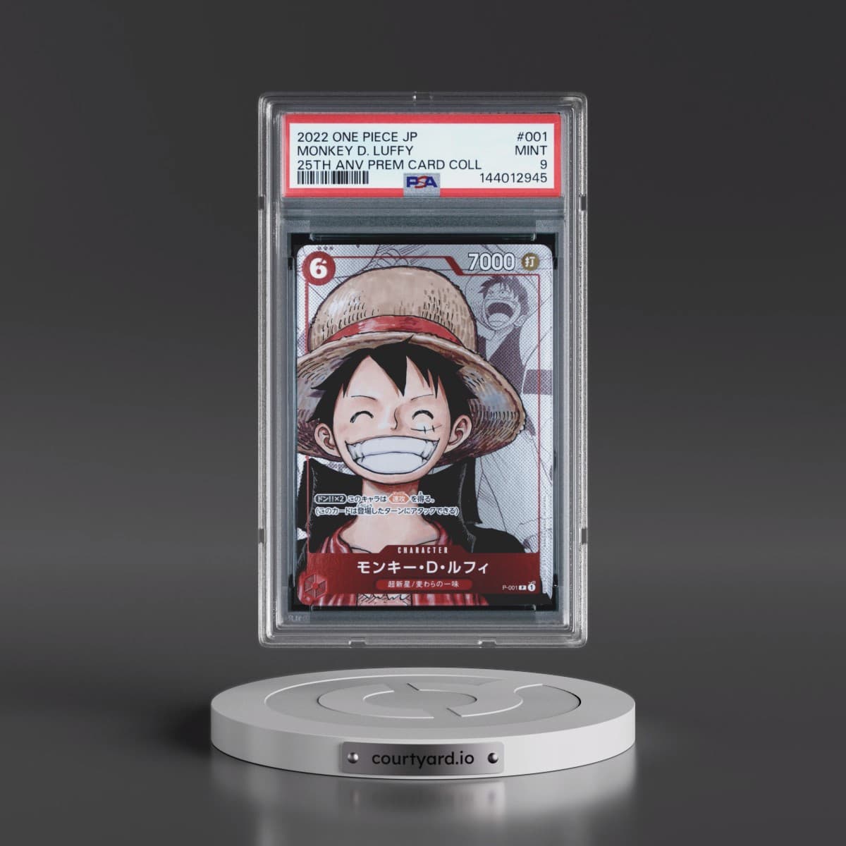 2022 One Piece Japanese 25th Anniversary Premium Card Collection #001 Monkey D. Luffy (PSA 9 MINT)