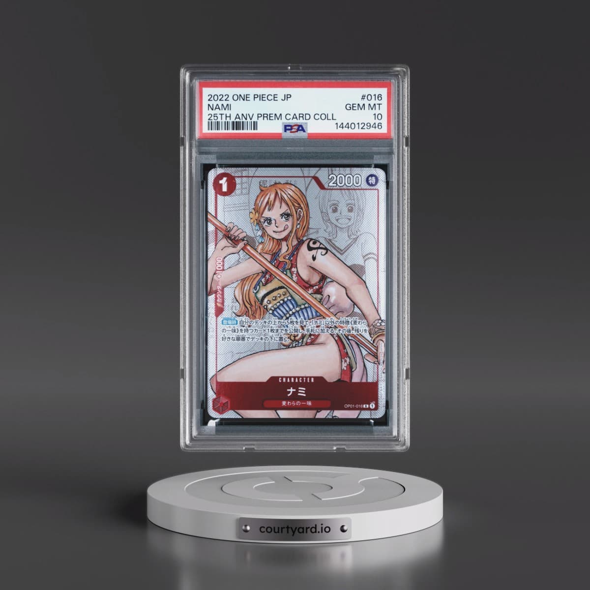 2022 One Piece Japanese 25th Anniversary Premium Card Collection #016 Nami (PSA 10 GEM MINT)