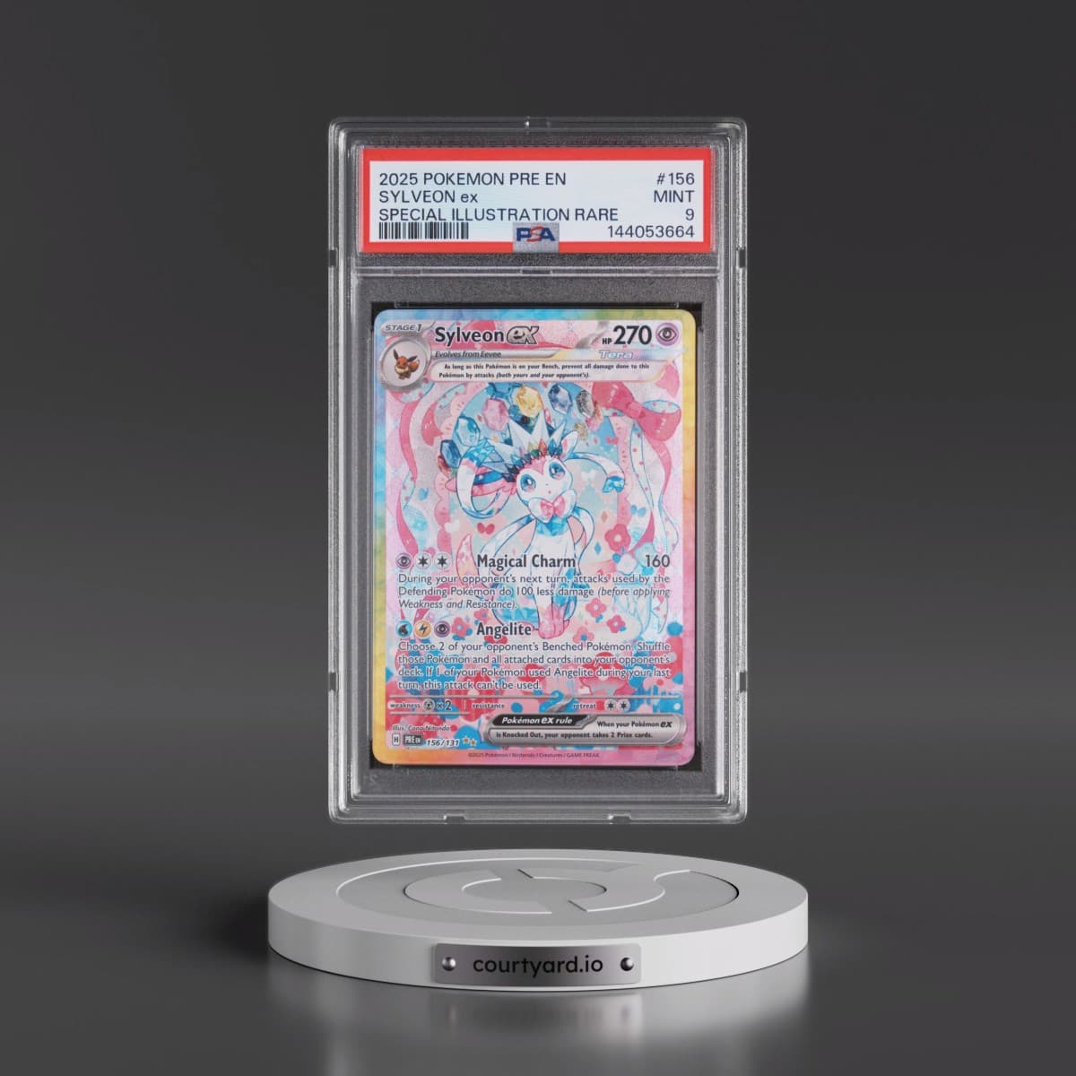 2025 Pokémon Pre EN-Prismatic Evolutions #156 Sylveon EX - Holo Special Illustration Rare (PSA 9 MINT)