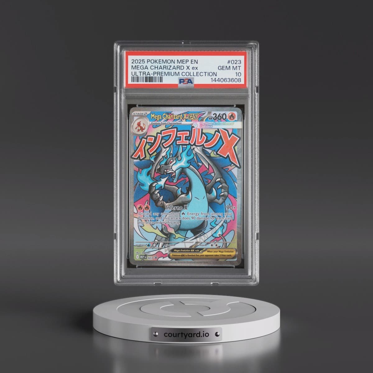 2025 Pokémon Mep EN-Me Black Star Promo #023 Mega Charizard X EX - Holo Mega Charizard X EX Ultra-Premium Collection (PSA 10 GEM MINT)