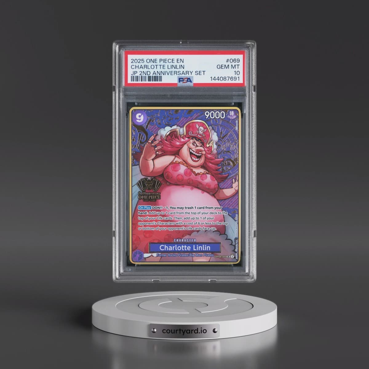 2025 One Piece Japanese 2nd Anniversary Set #069 Charlotte Linlin (PSA 10 GEM MINT)