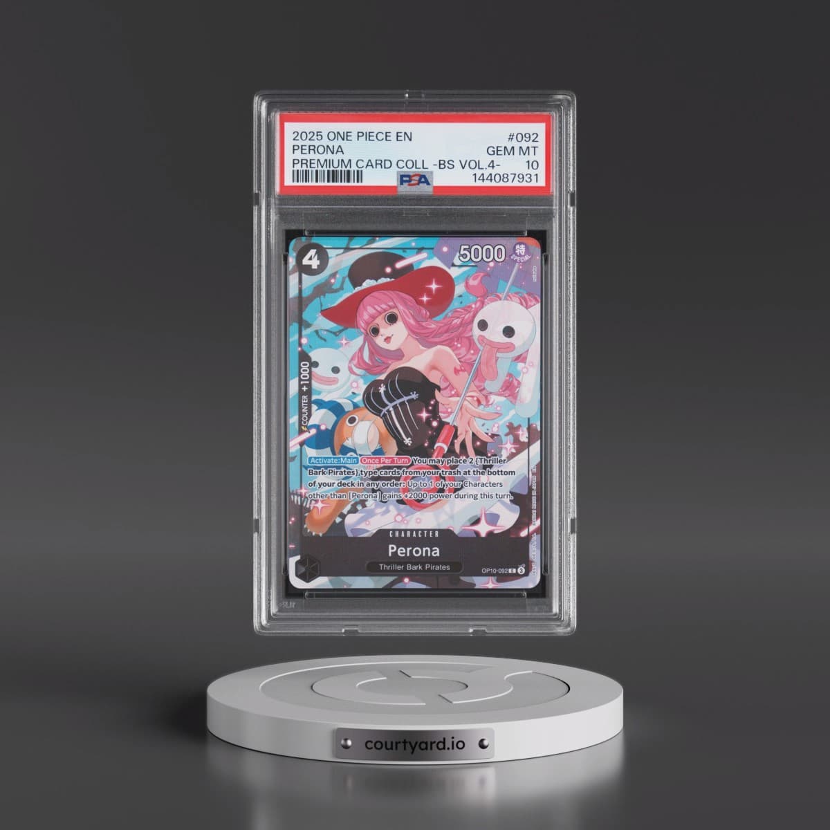 2025 One Piece Premium Card Collection -Best Selection Vol.4 #092 Perona (PSA 10 GEM MINT)