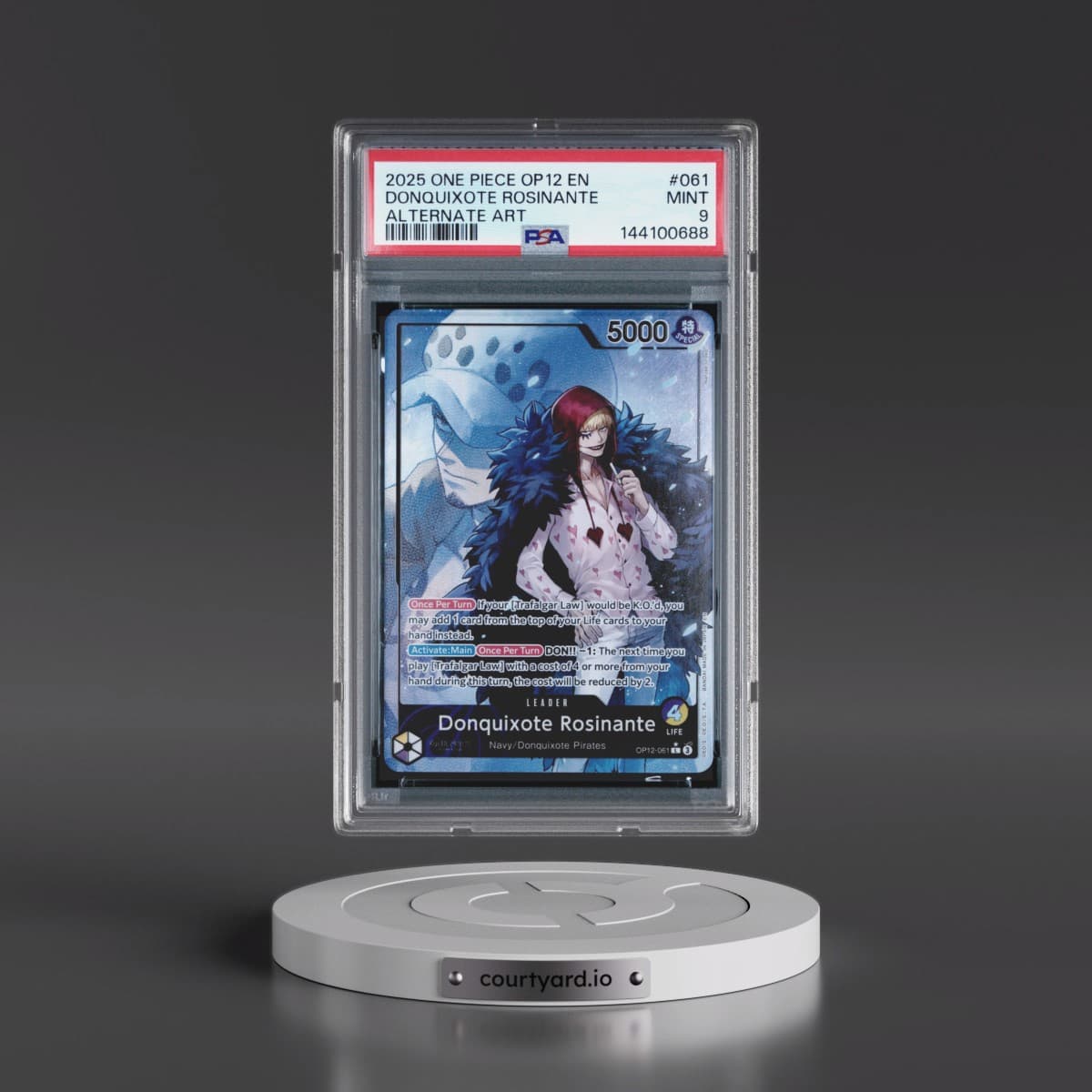 2025 One Piece OP12-Legacy of the Master #061 Donquixote Rosinante - Alternate Art (PSA 9 MINT)