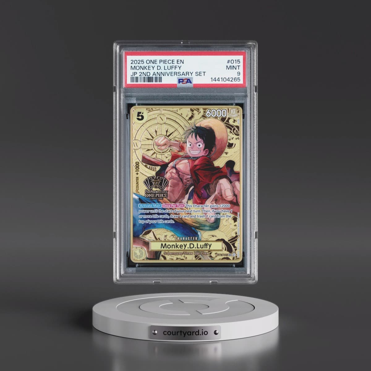 2025 One Piece Japanese 2nd Anniversary Set #015 Monkey D. Luffy (PSA 9 MINT)