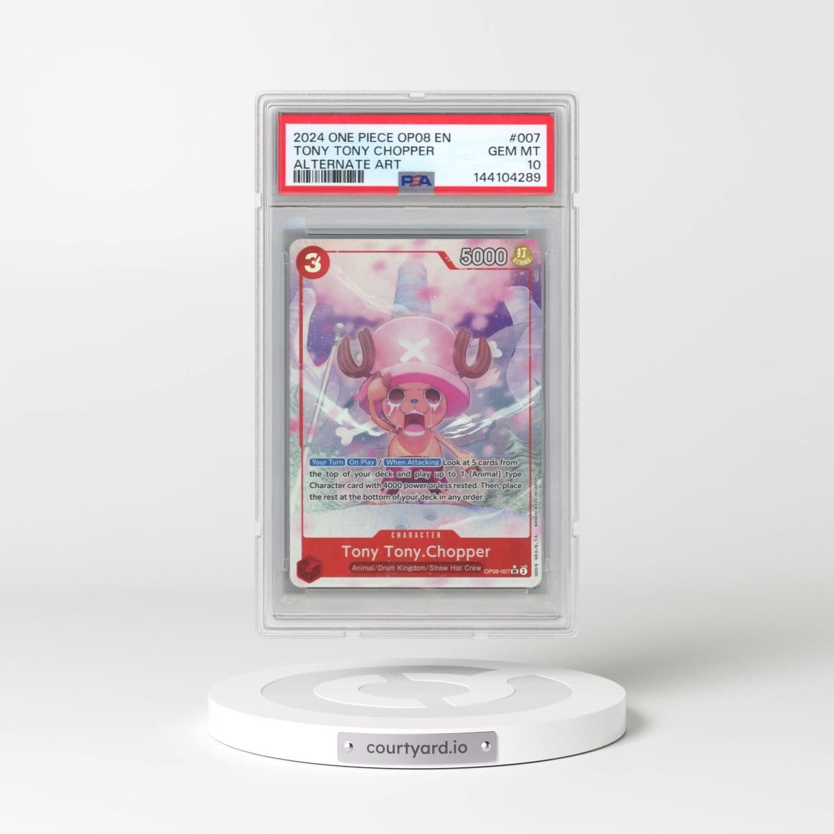 2024 One Piece OP08-Two Legends #007 Tony Tony Chopper - Alternate Art (PSA 10 GEM MINT)