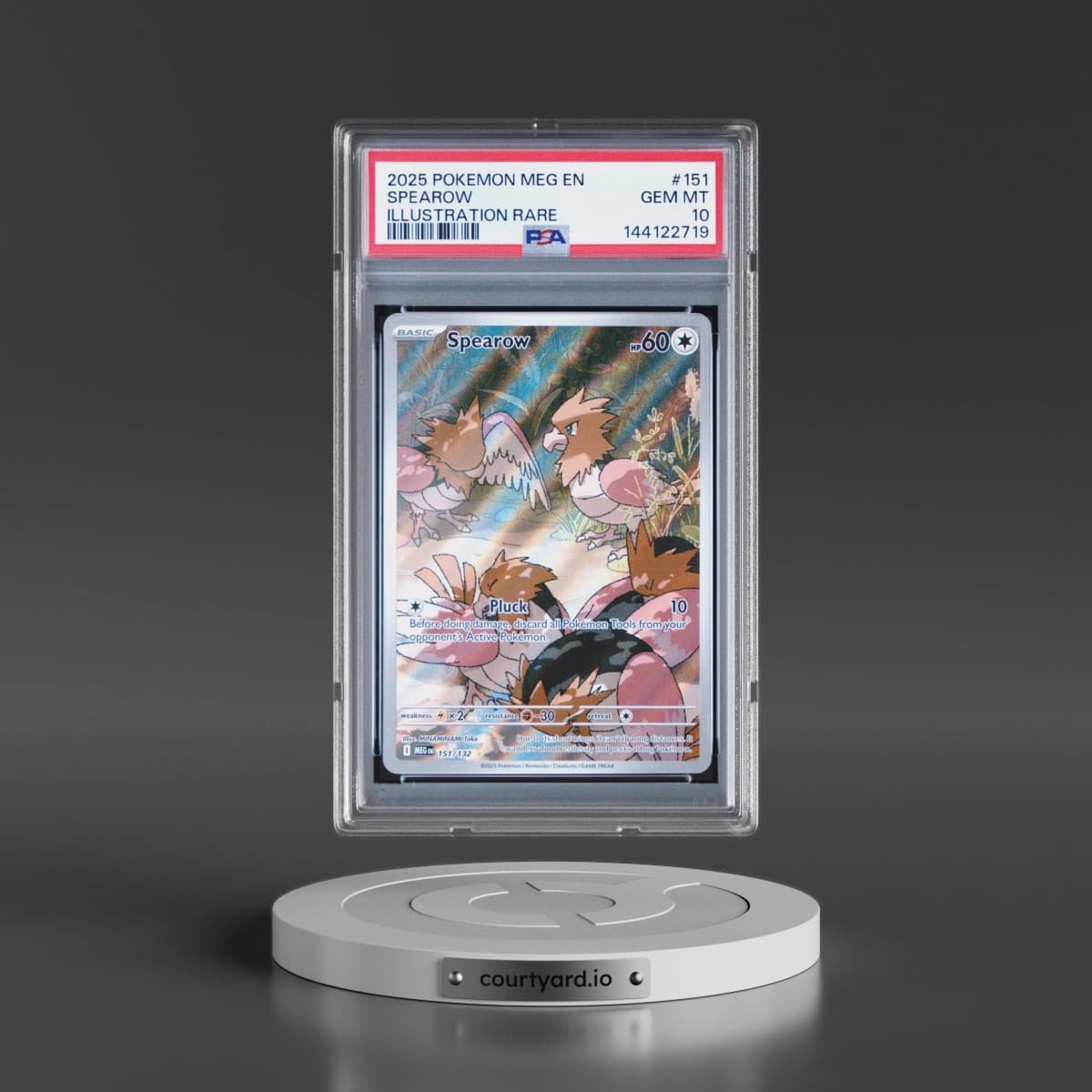 2025 Pokémon Meg EN-Mega Evolution #151 Spearow - Illustration Rare (PSA 10 GEM MINT)