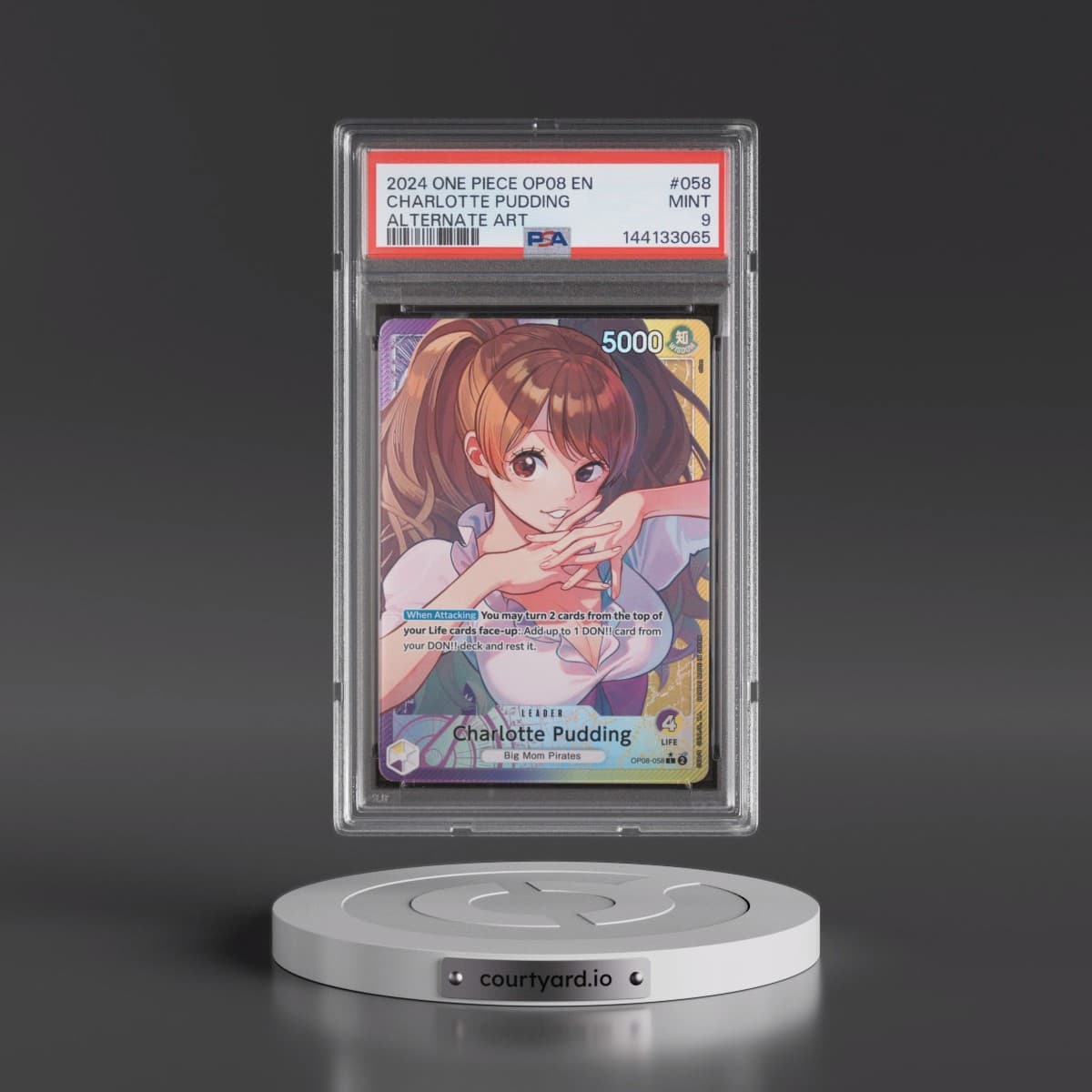 2024 One Piece OP08-Two Legends #058 Charlotte Pudding - Alternate Art (PSA 9 MINT)