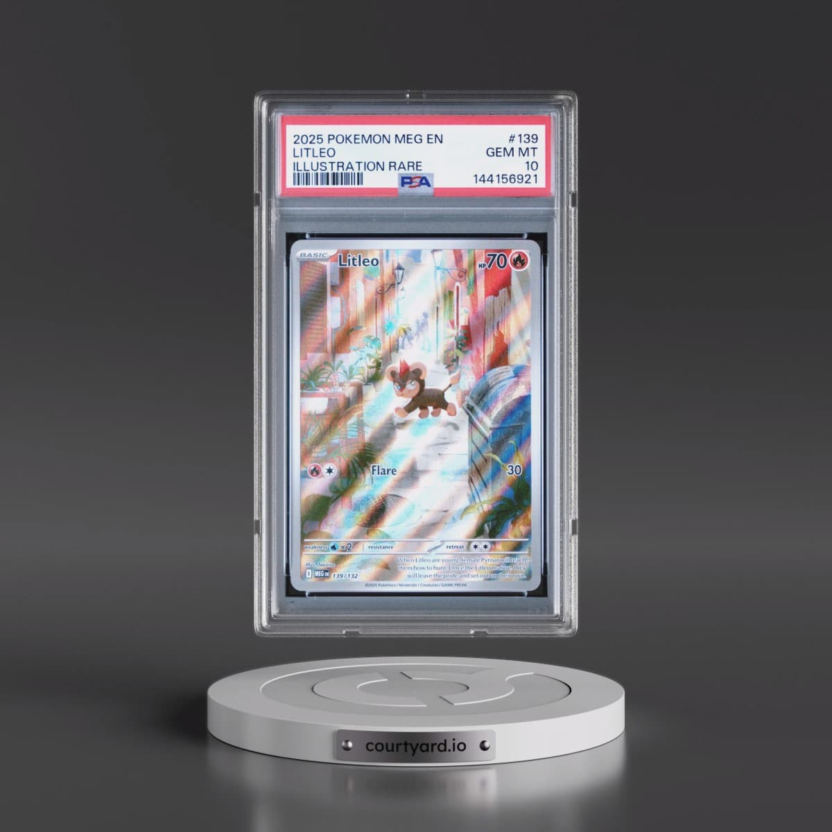 2025 Pokémon Meg EN-Mega Evolution #139 Litleo - Illustration Rare (PSA 10 GEM MINT)