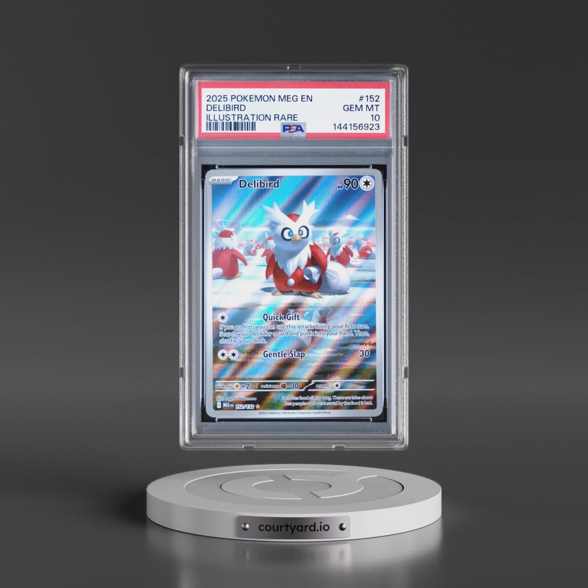2025 Pokémon Meg EN-Mega Evolution #152 Delibird - Illustration Rare (PSA 10 GEM MINT)