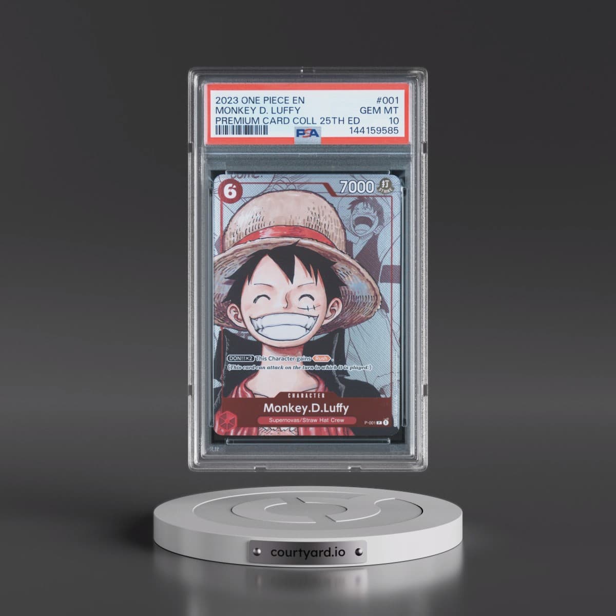 2023 One Piece Premium Bandai Premium Card Collection 25th Edition #001 Monkey D. Luffy (PSA 10 GEM MINT)