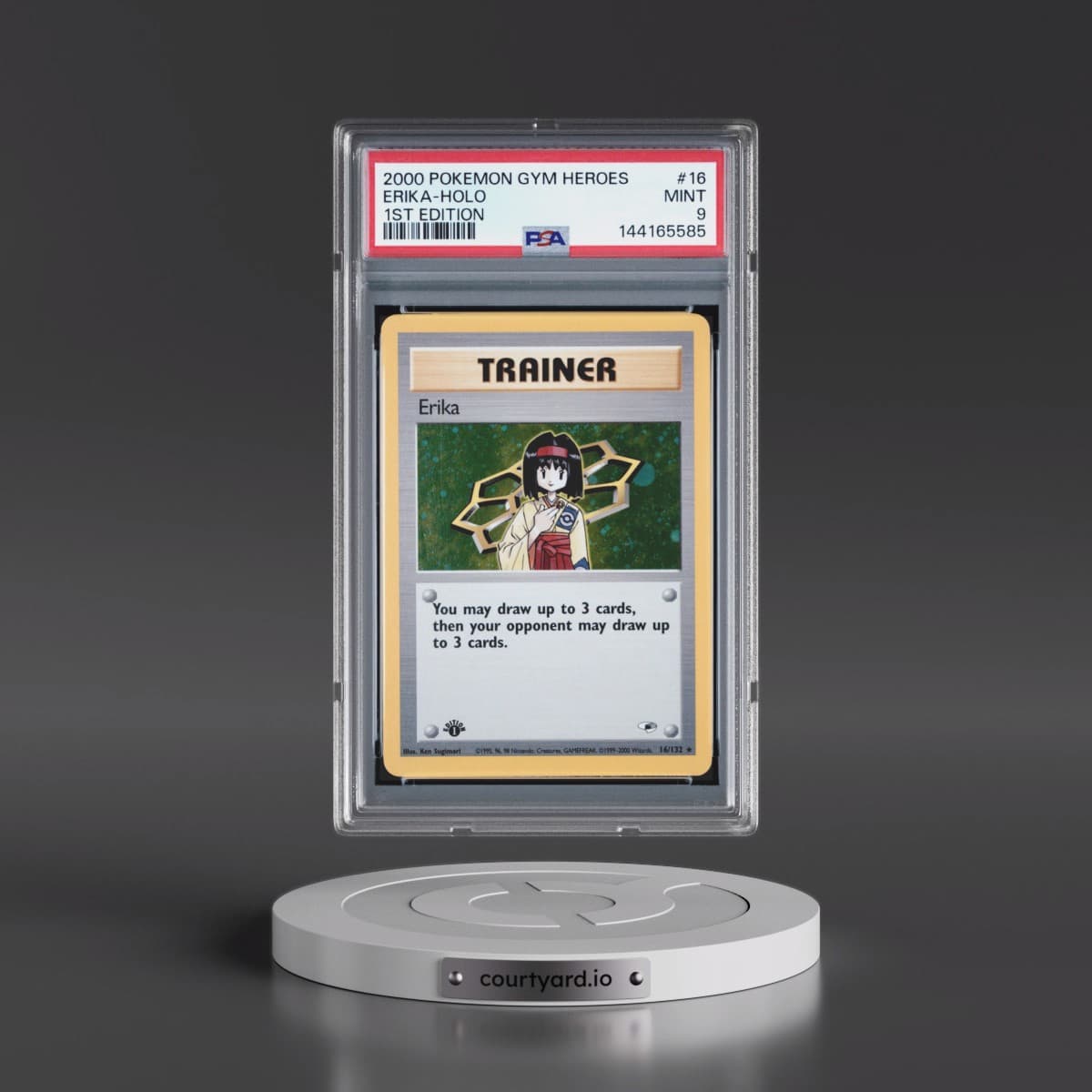 2000 Pokémon Gym Heroes #16 Erika - 1st Edition Holo (PSA 9 MINT)