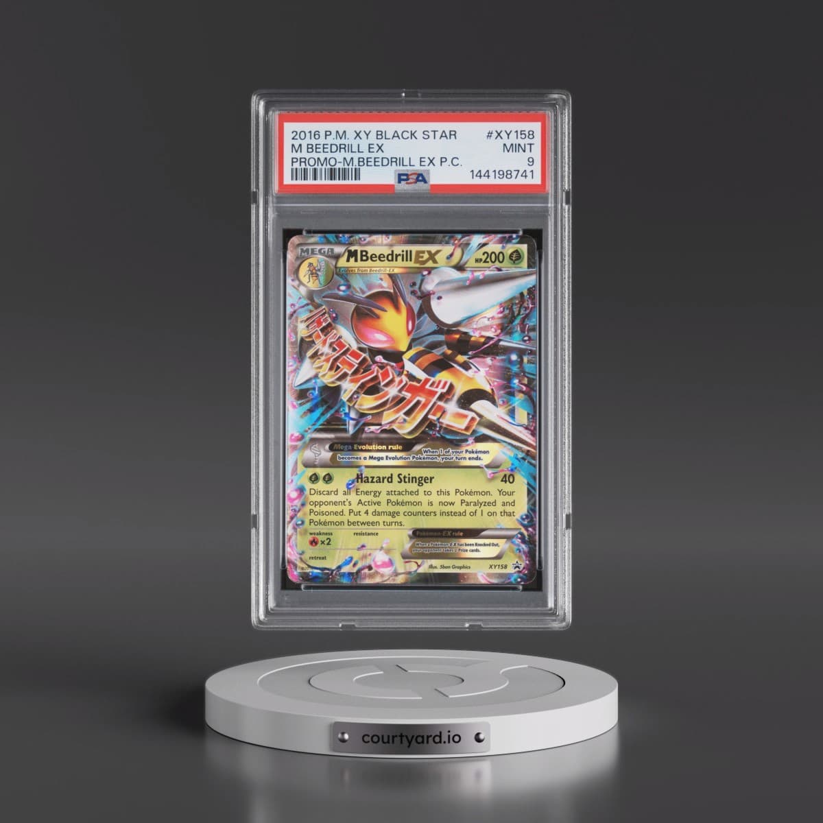 2016 Pokémon XY Black Star Promo #XY158 M Beedrill EX - Holo Mega Beedrill EX Premium Collection (PSA 9 MINT)